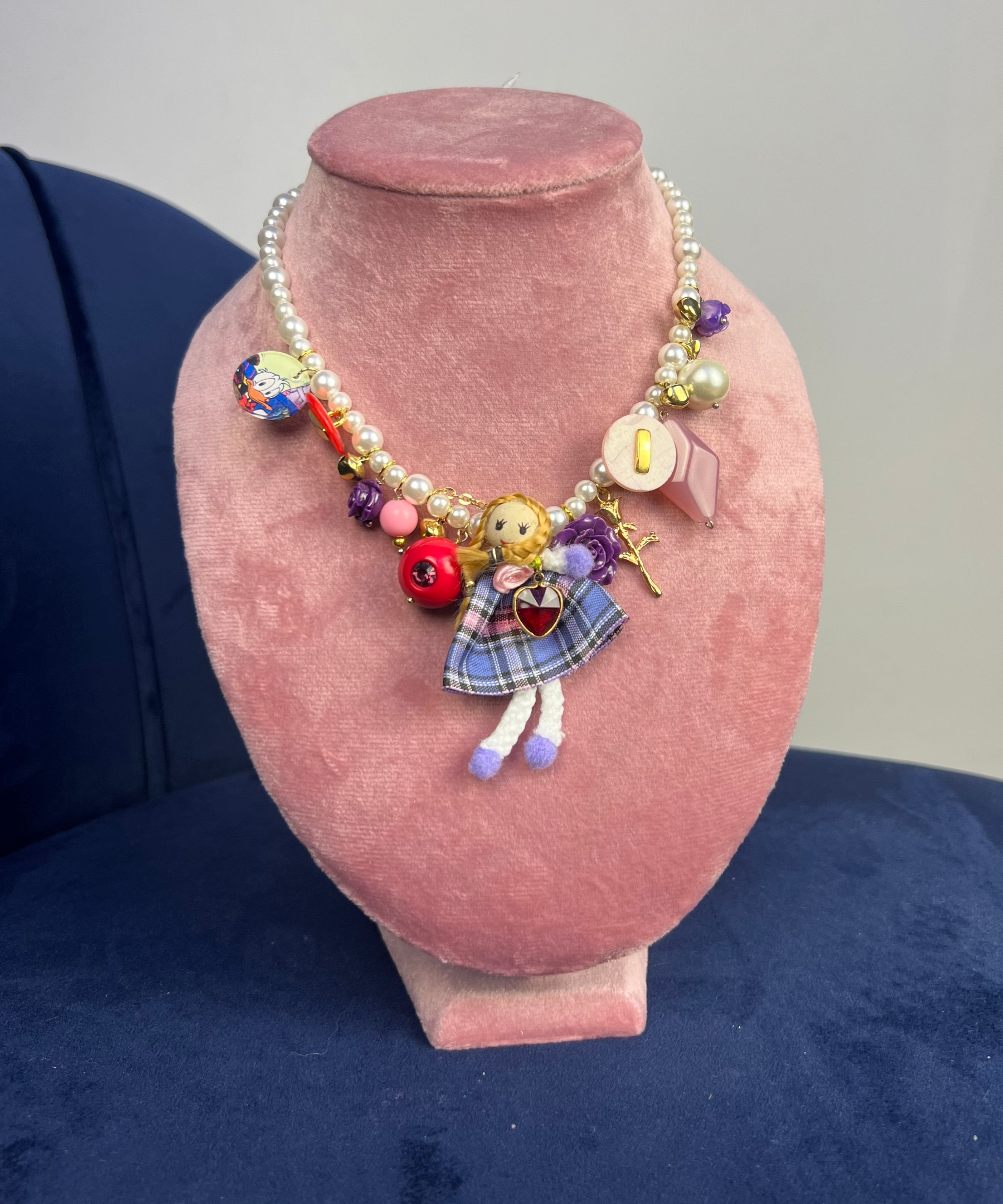 Collana con charms lilla