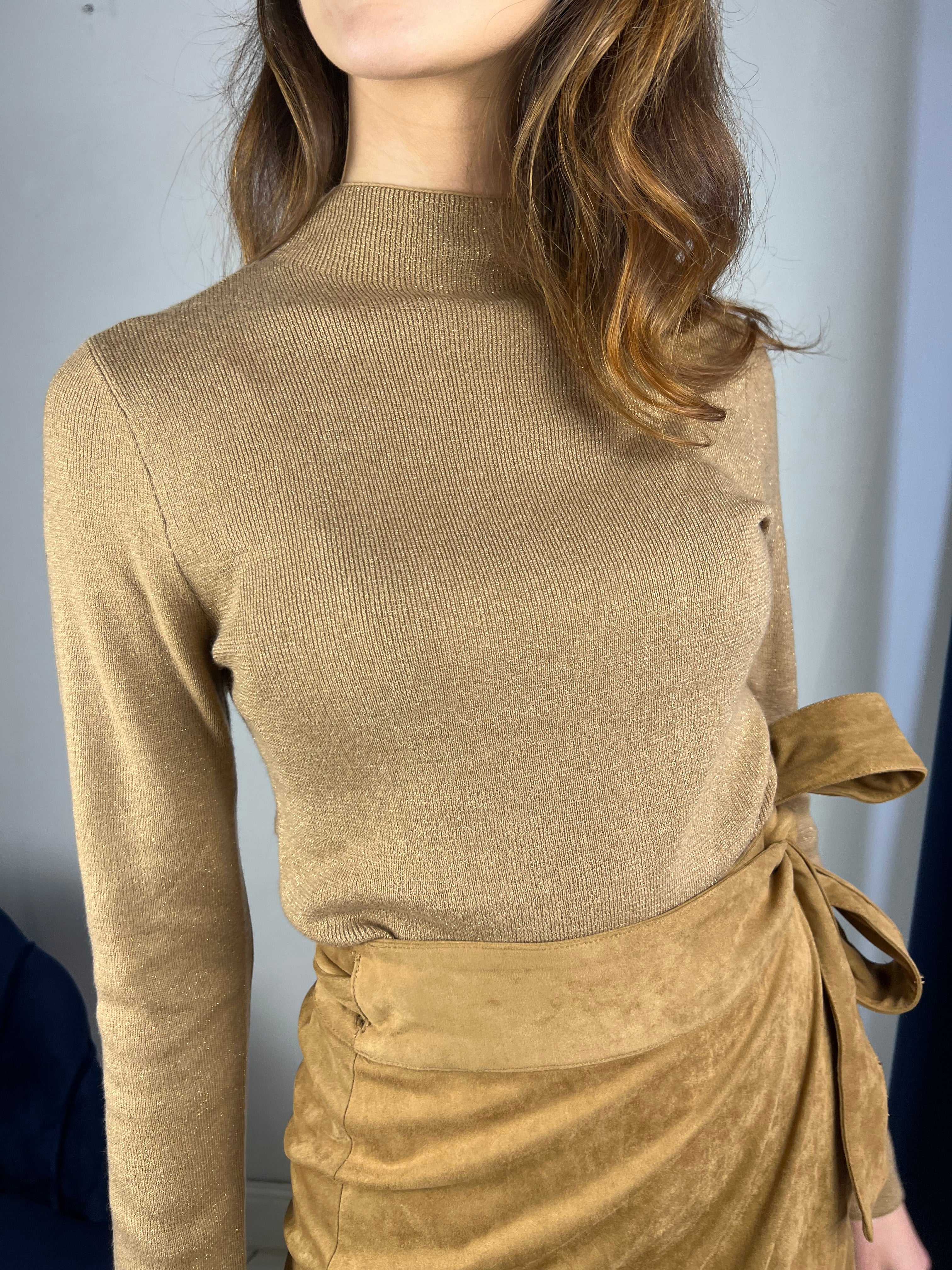 Maglia cammello lurex