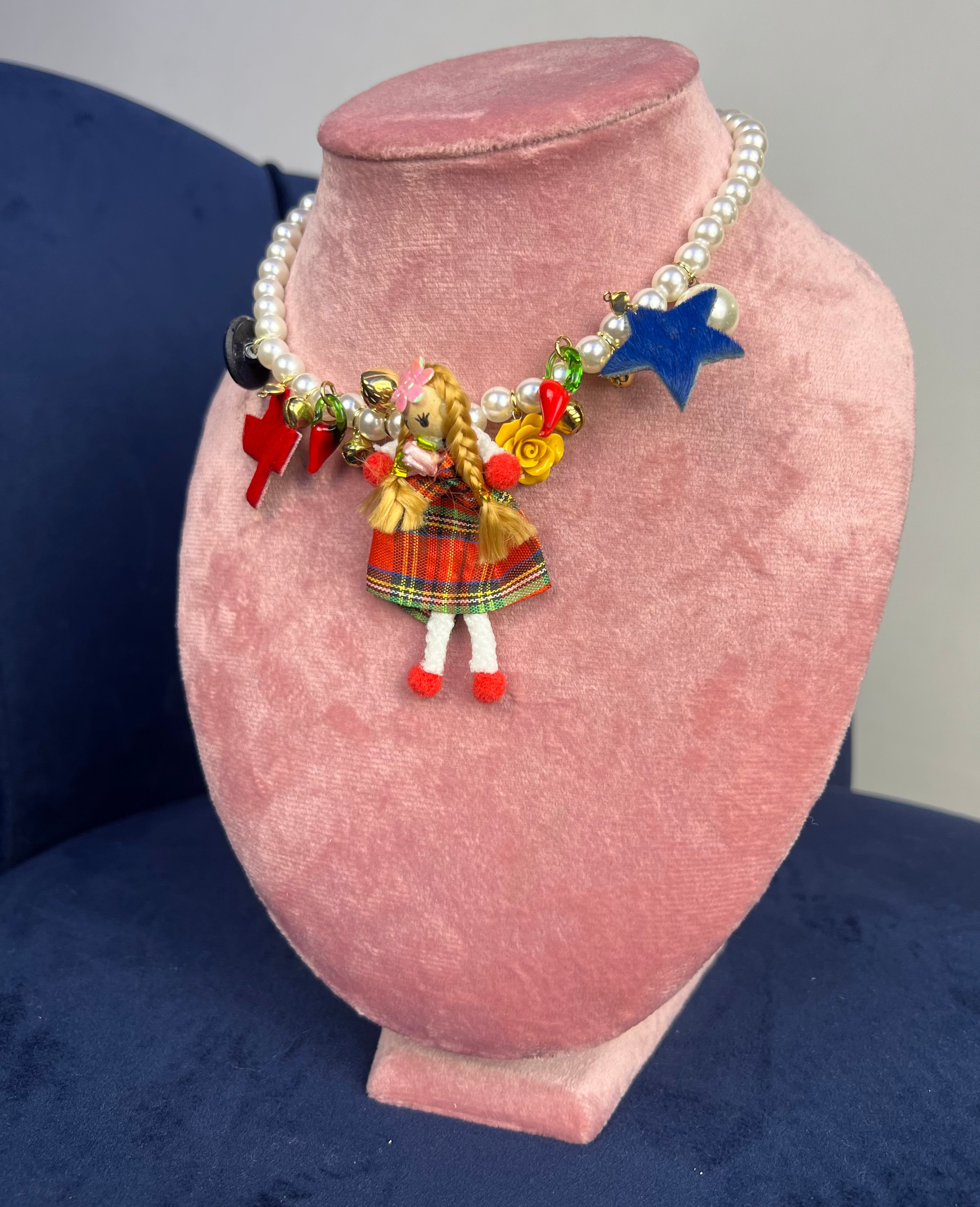 Collana con charms tartan