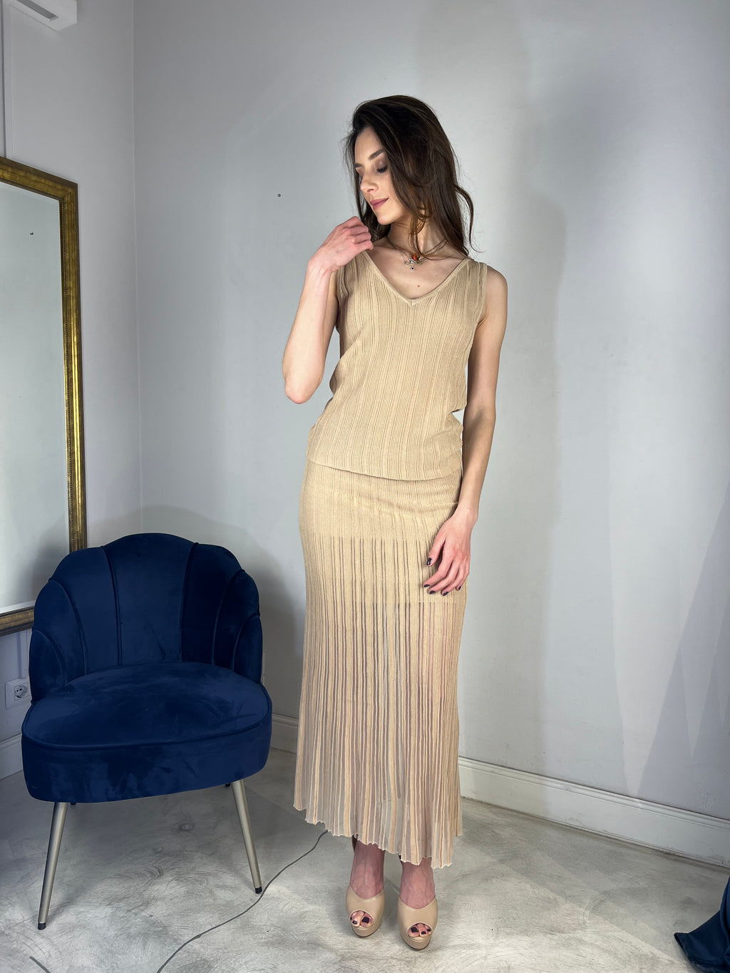 Gonna plissè in maglia