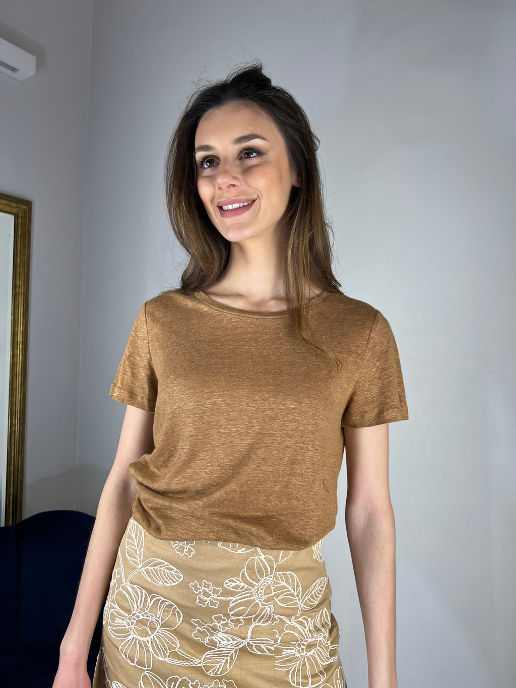 Tshirt 100% lino girocollo