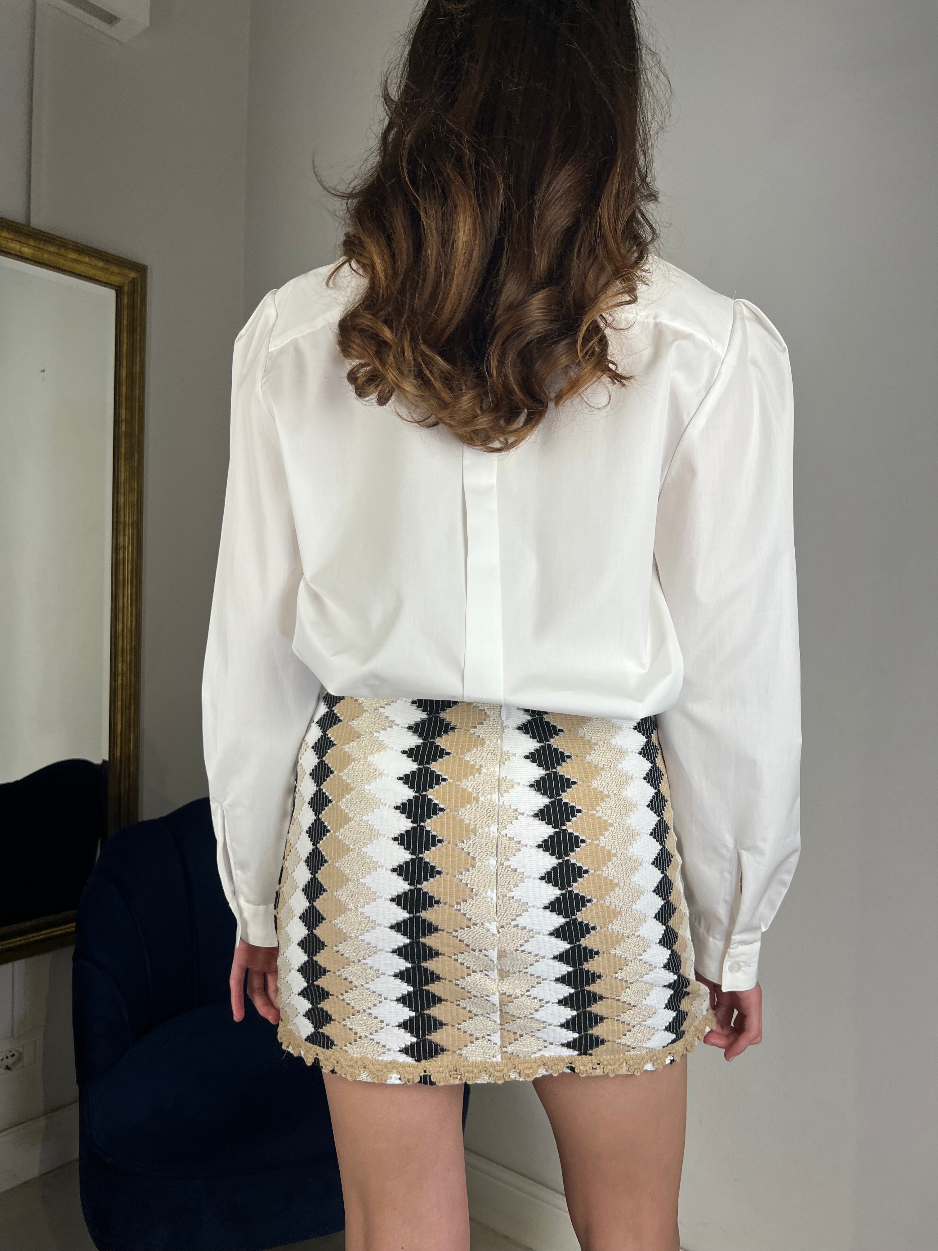 Camicia con colletto in pizzo