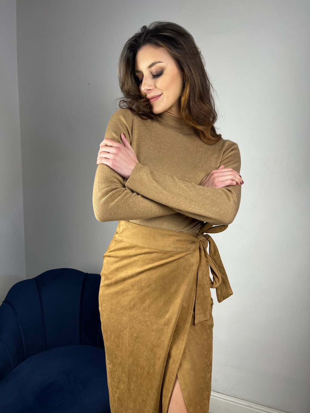 Maglia cammello lurex