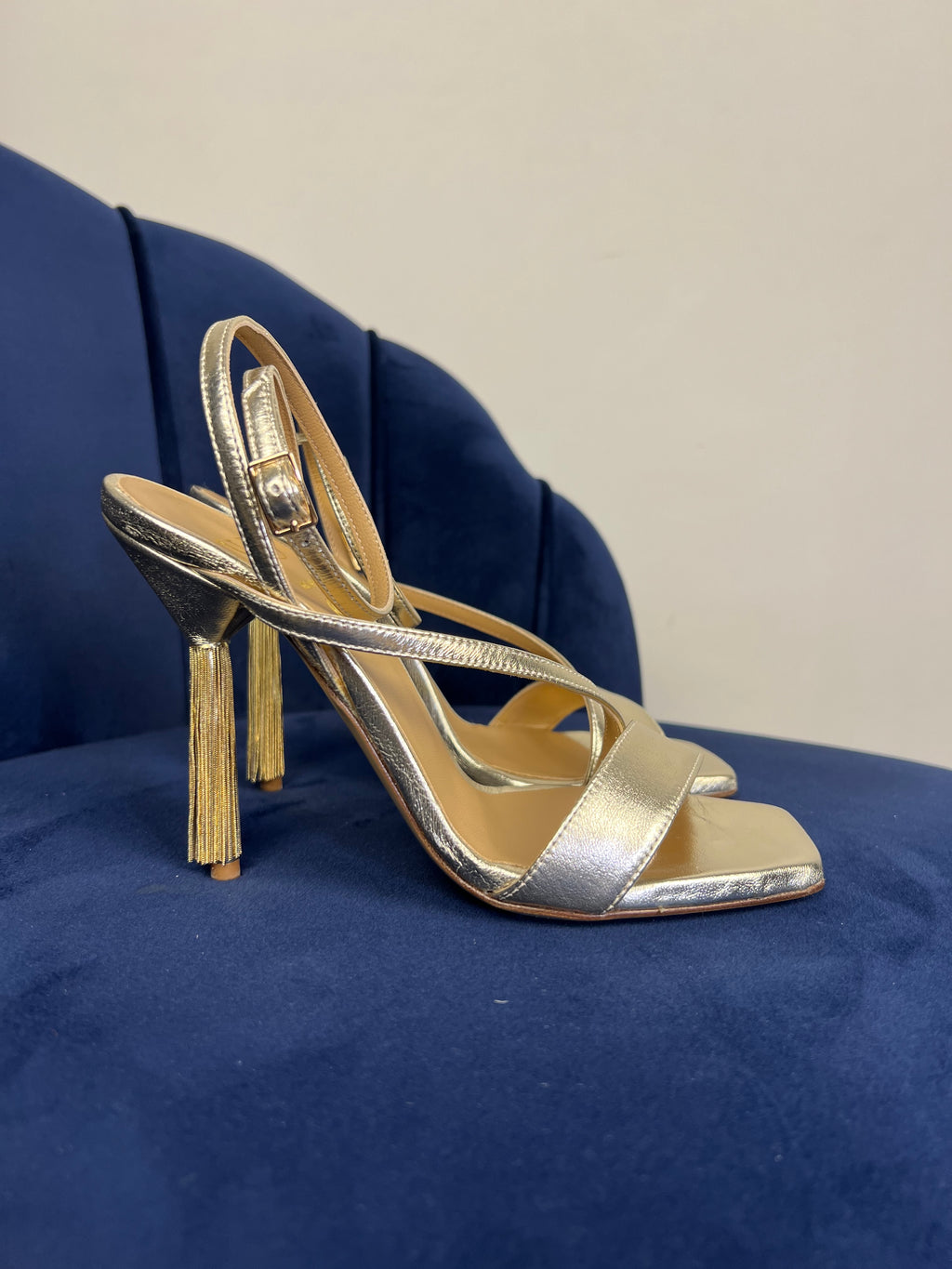 Sandali oro con frange