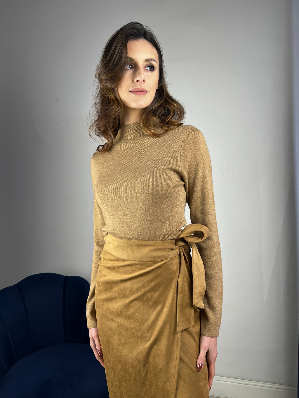 Gonna effetto camoscio