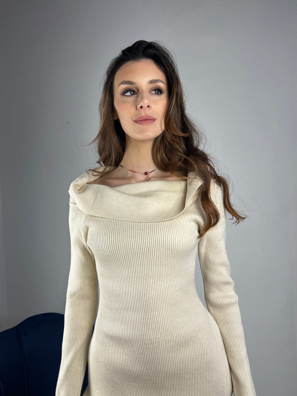 Abito in maglia panna