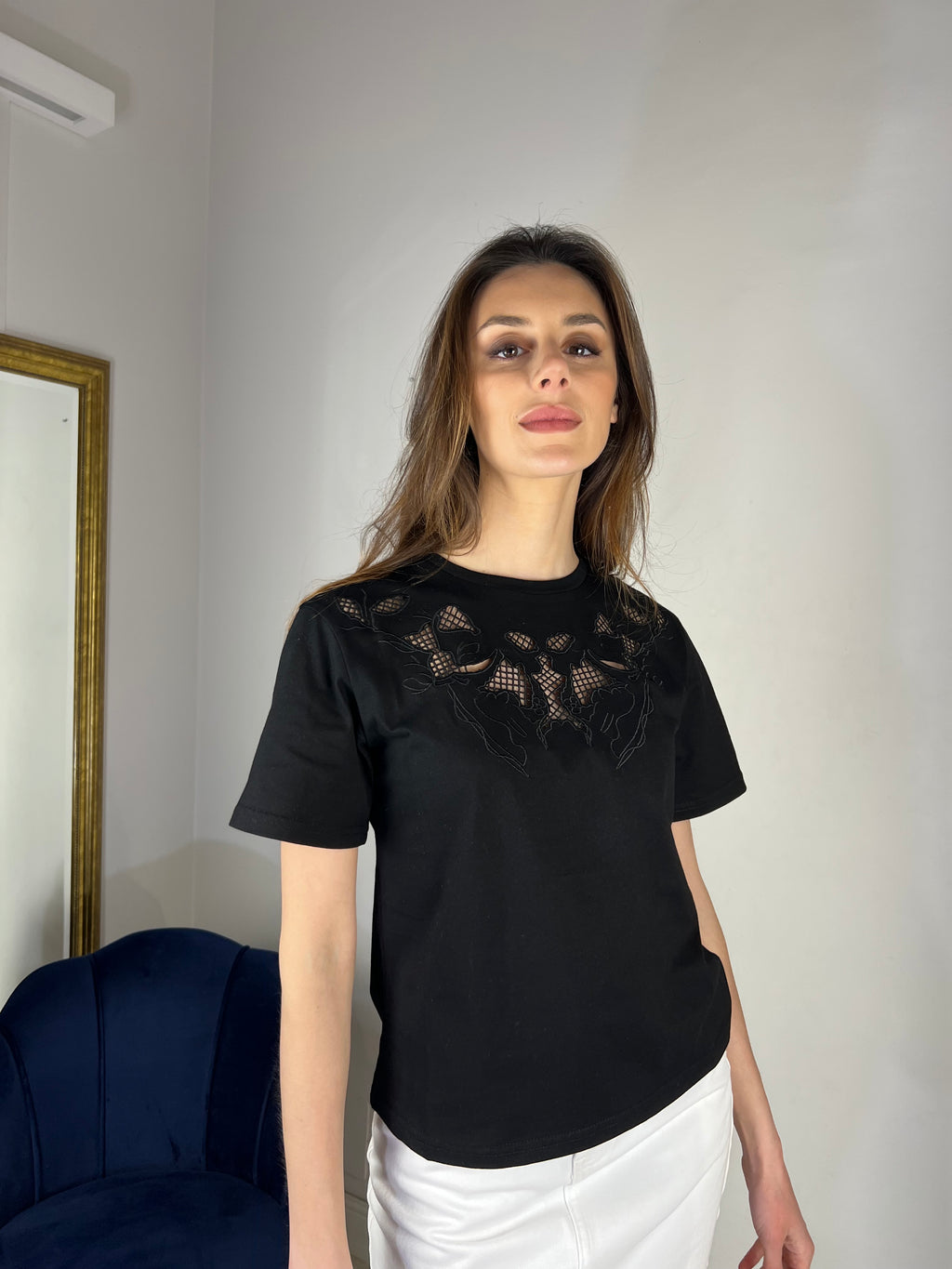 Tshirt traforata nera