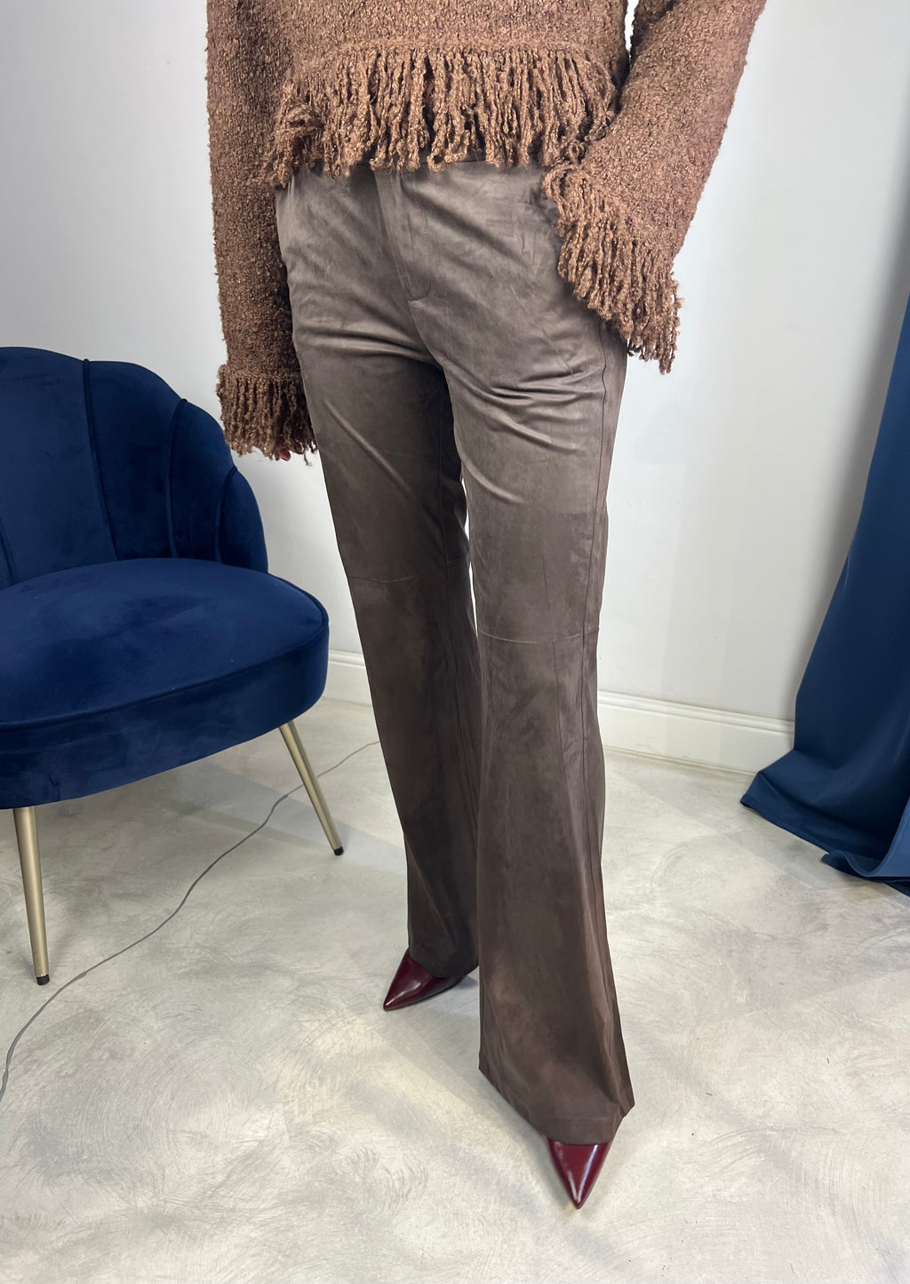 Pantalone effetto scamosciato