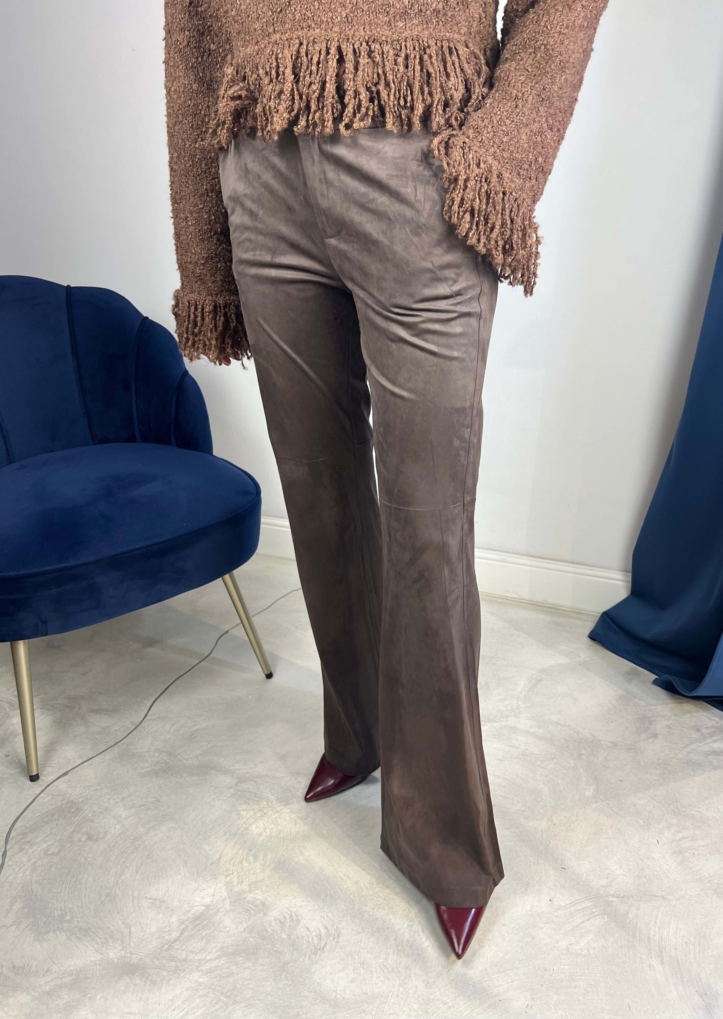 Pantalone effetto scamosciato