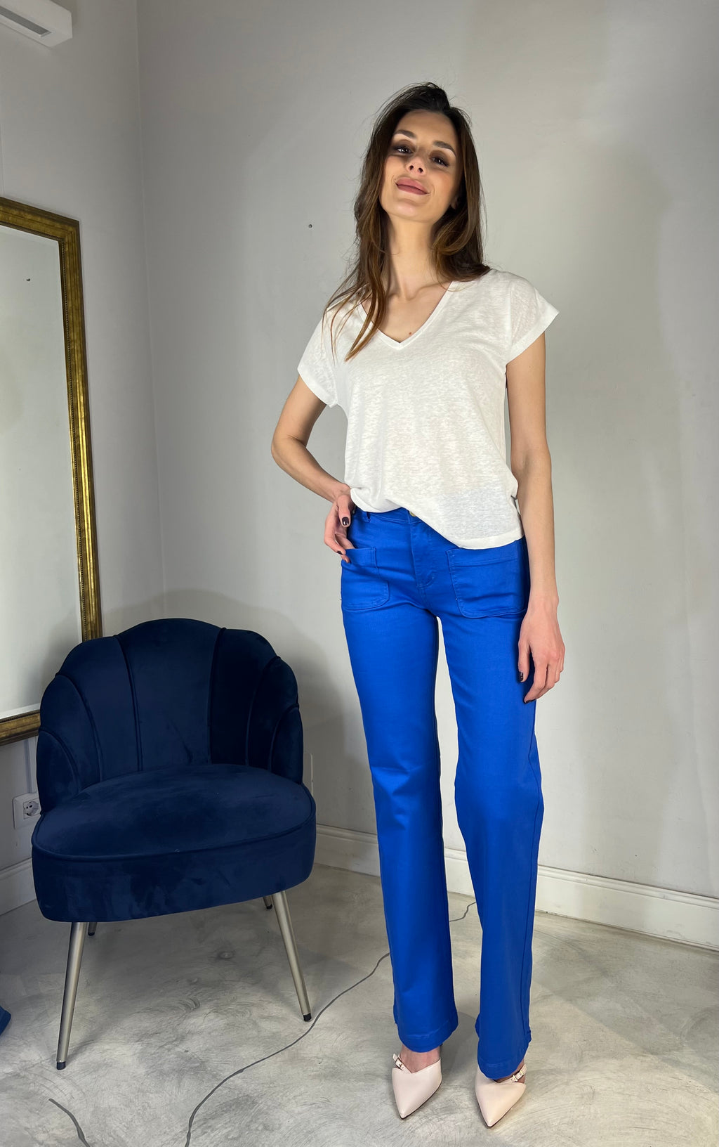 Tshirt bianca con greche