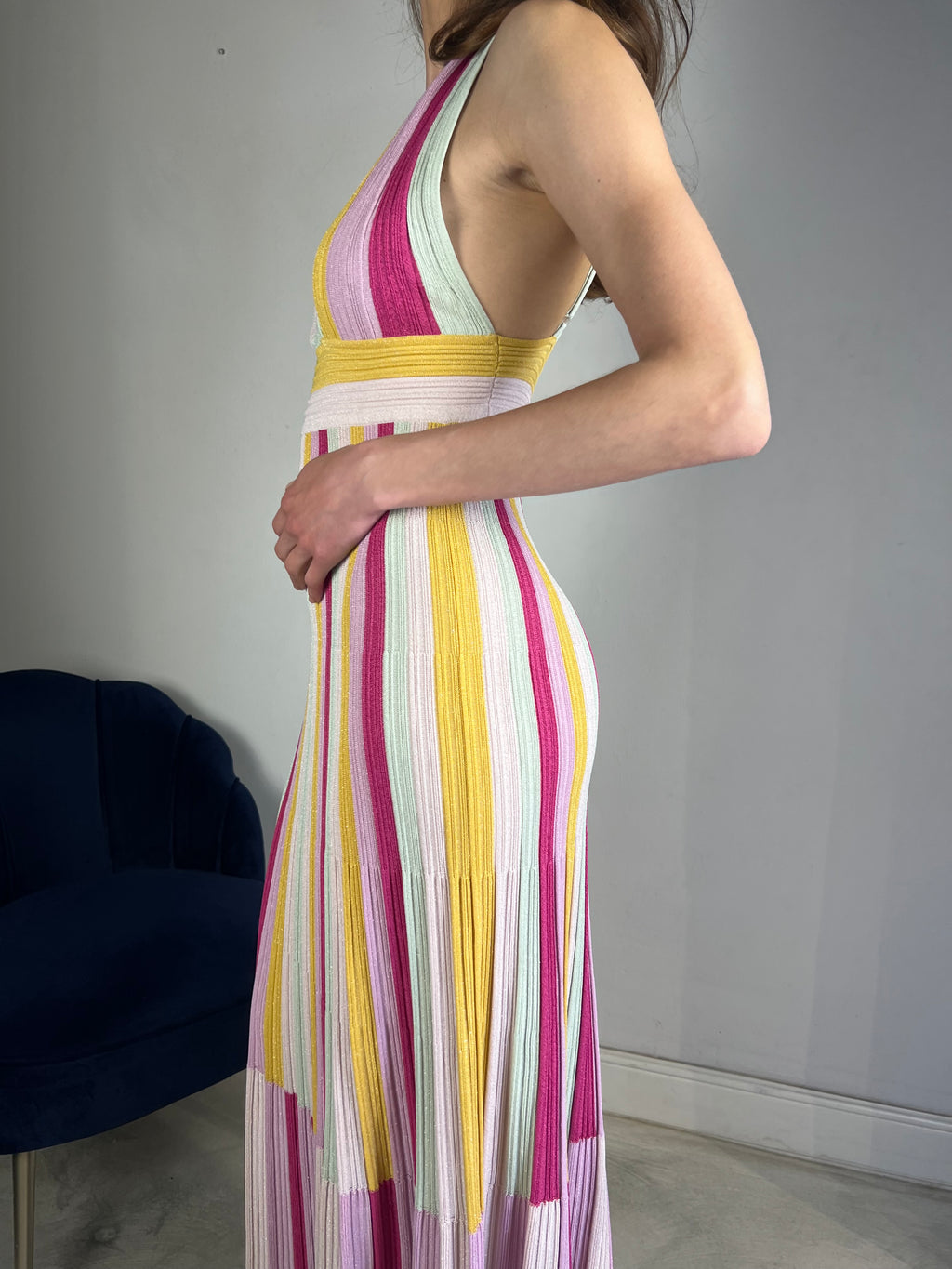 Abito lungo multicolor