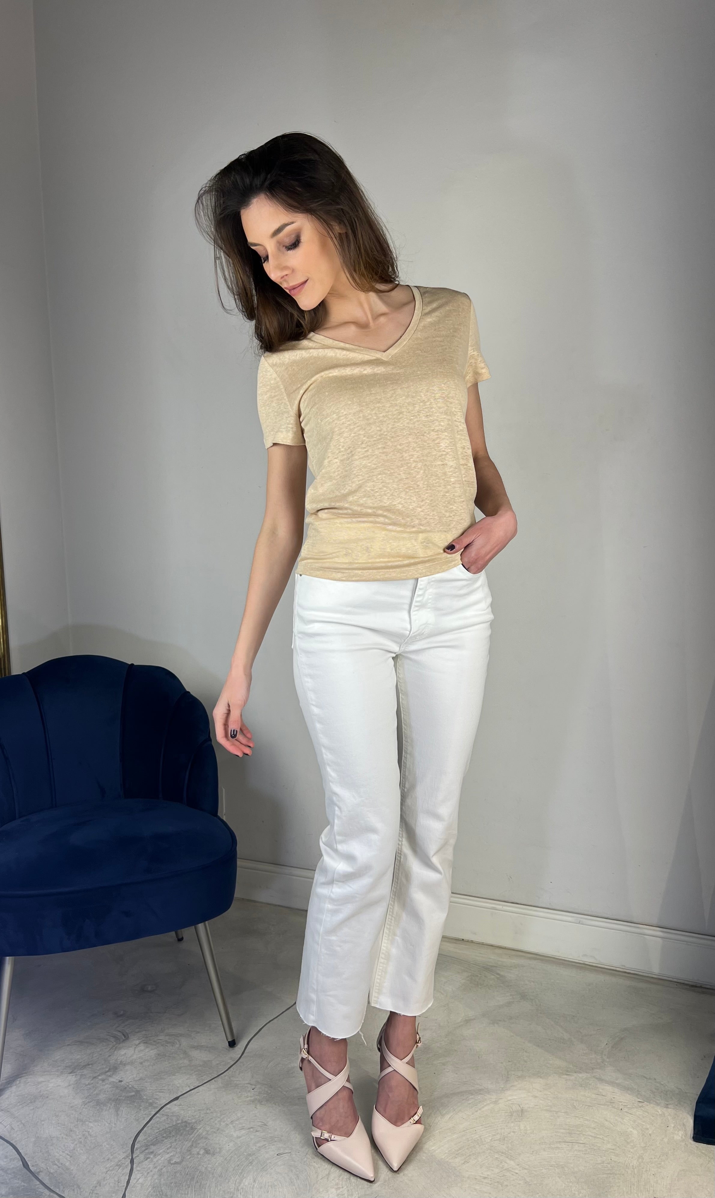 Jeans bianco cropped