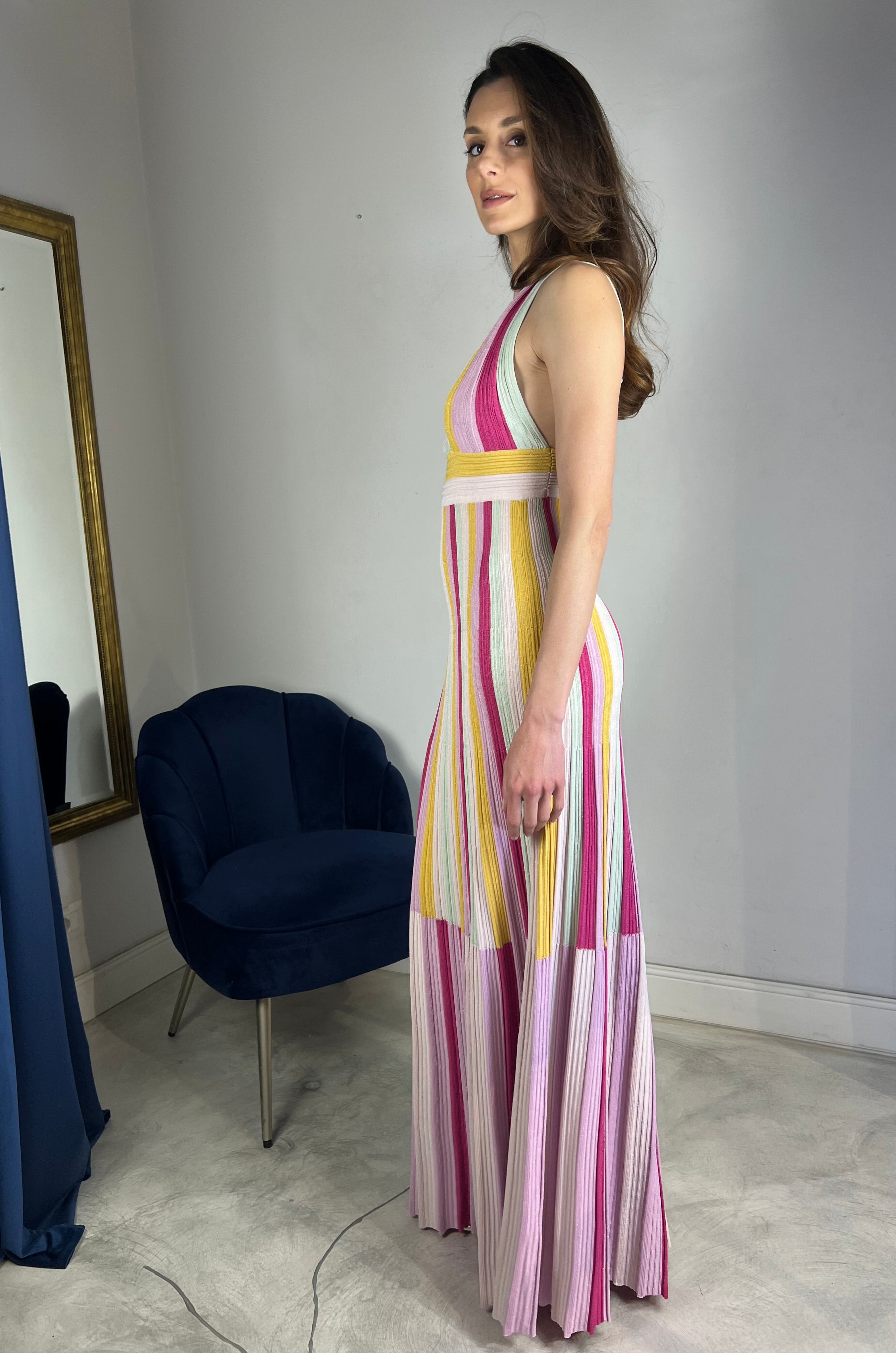 Abito lungo multicolor