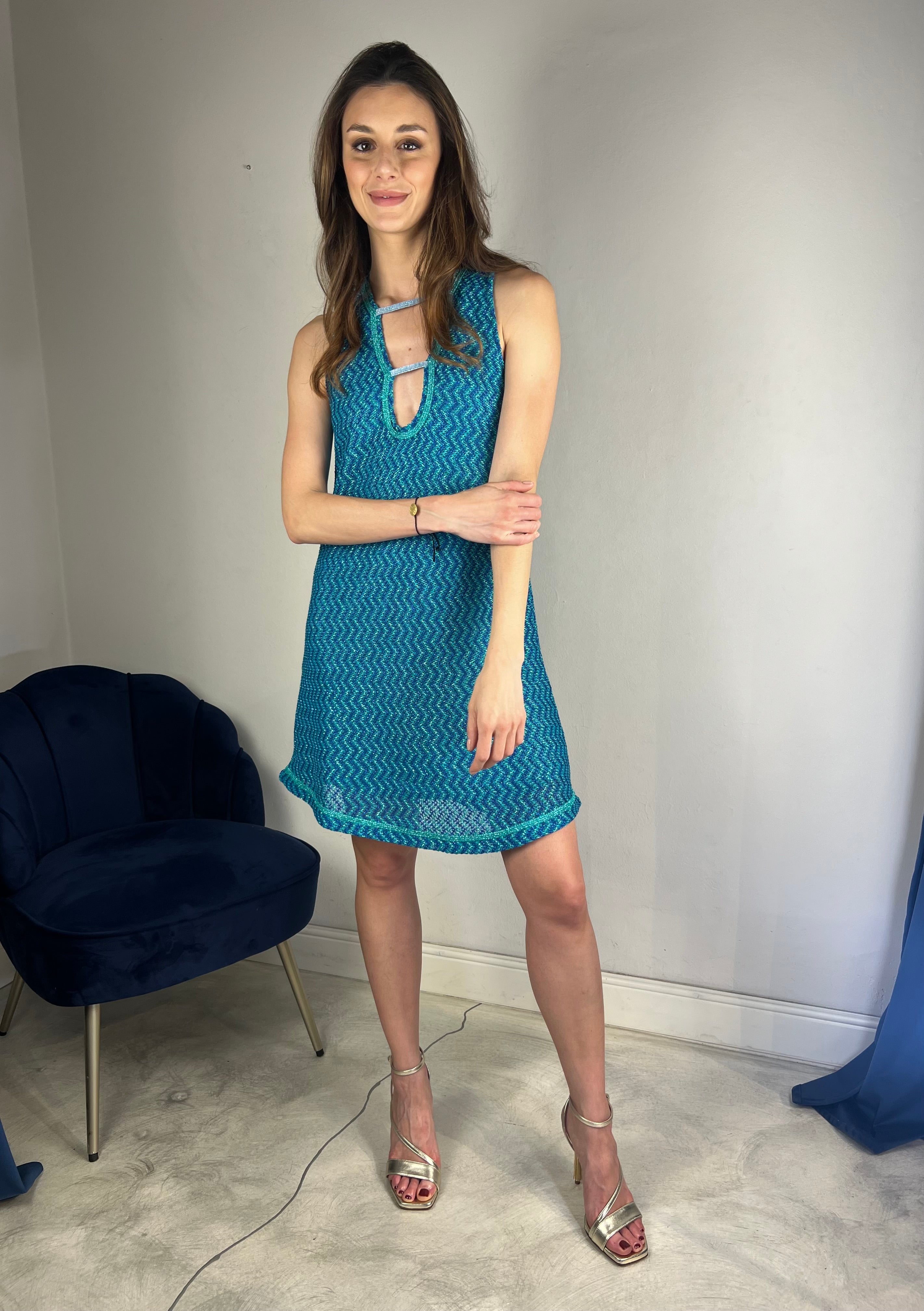 Abito corto turchese