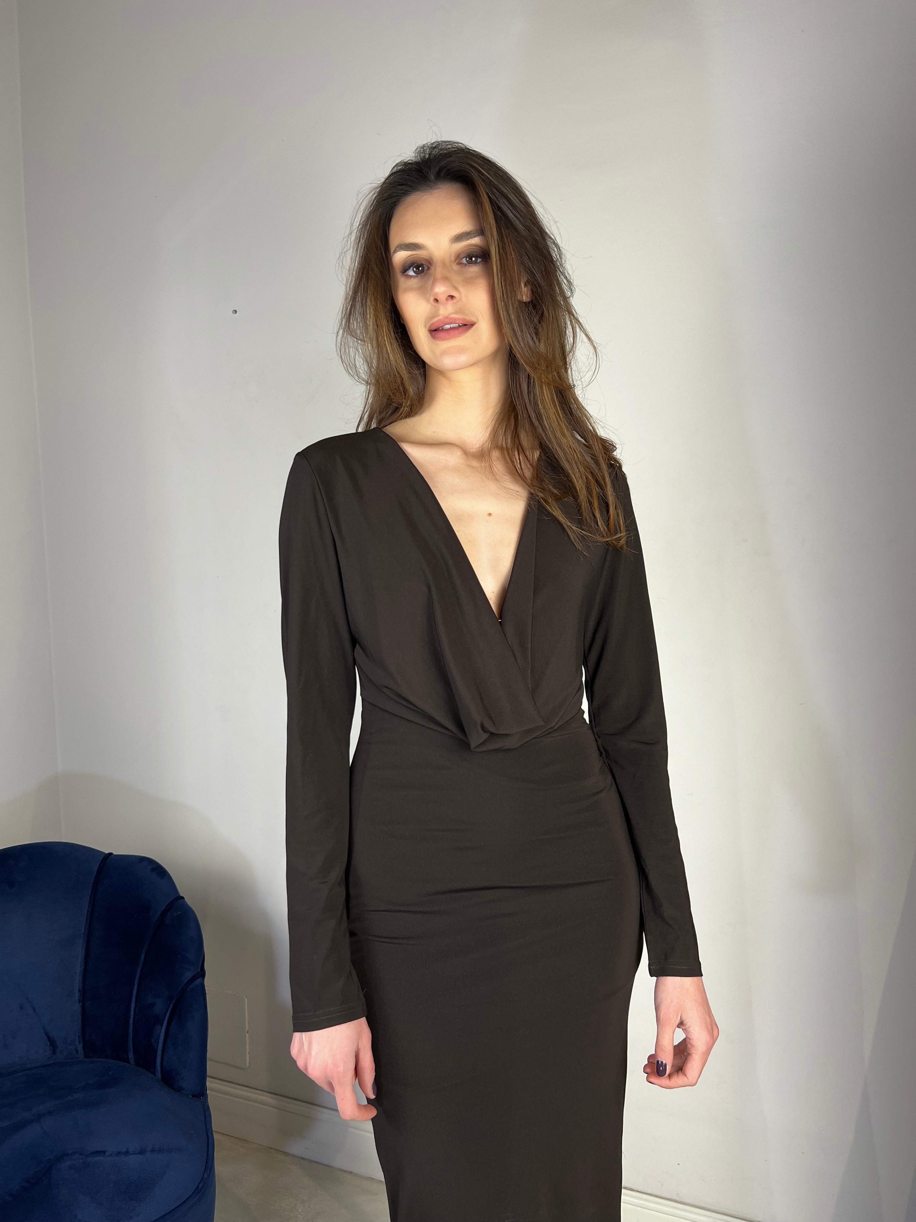 Abito midi cioccolato