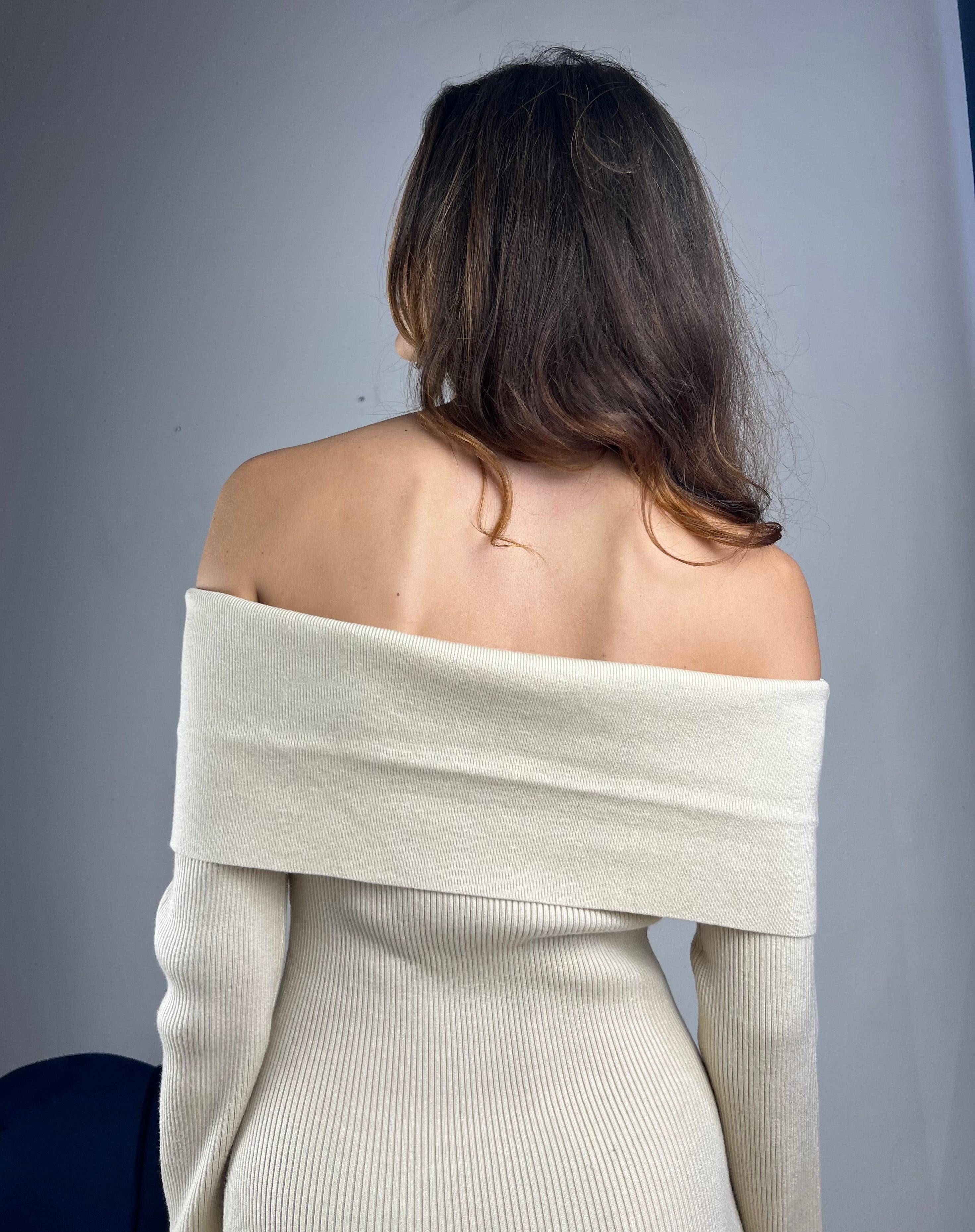 Abito in maglia panna