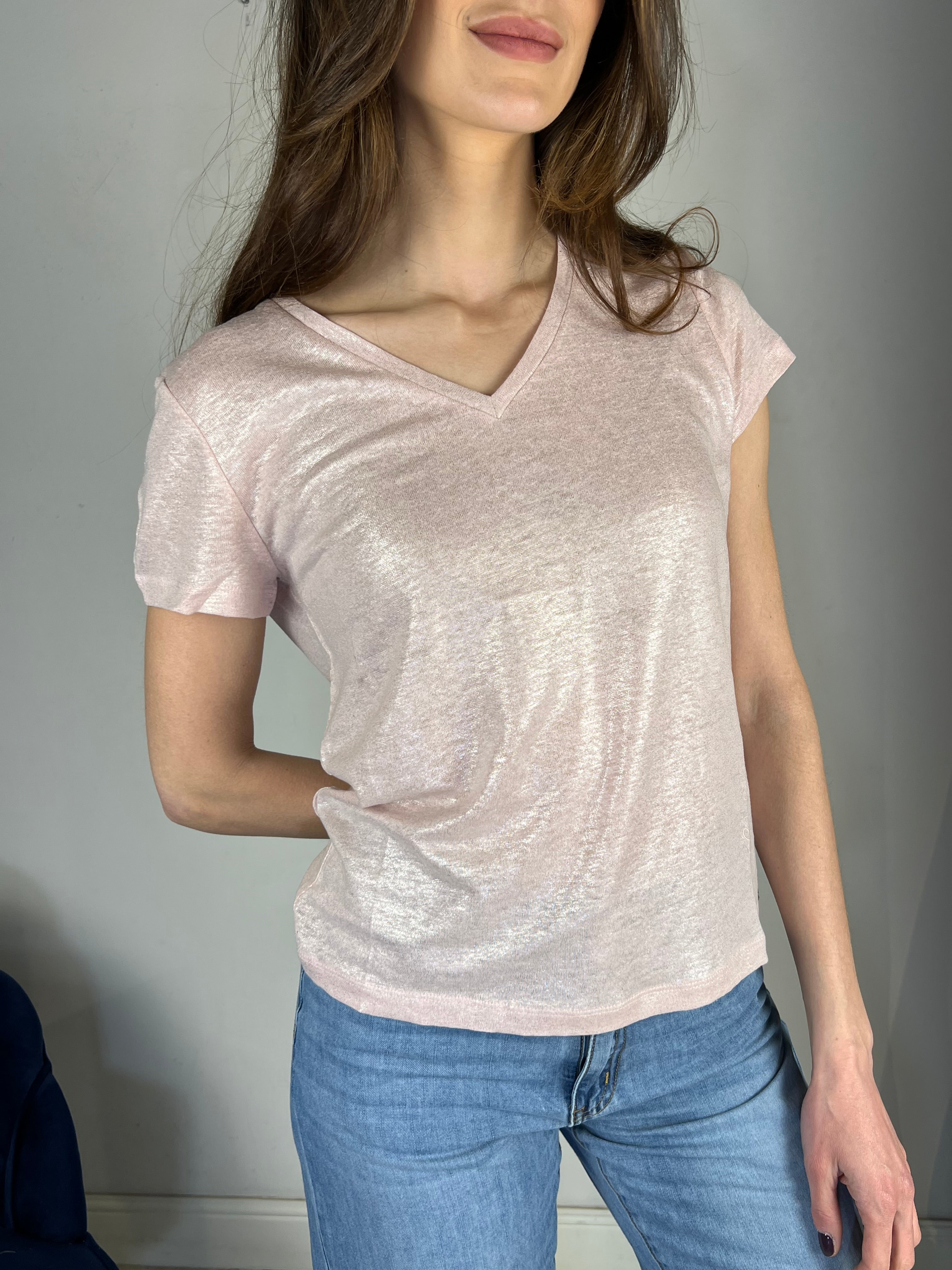 Tshirt 100% lino laminata