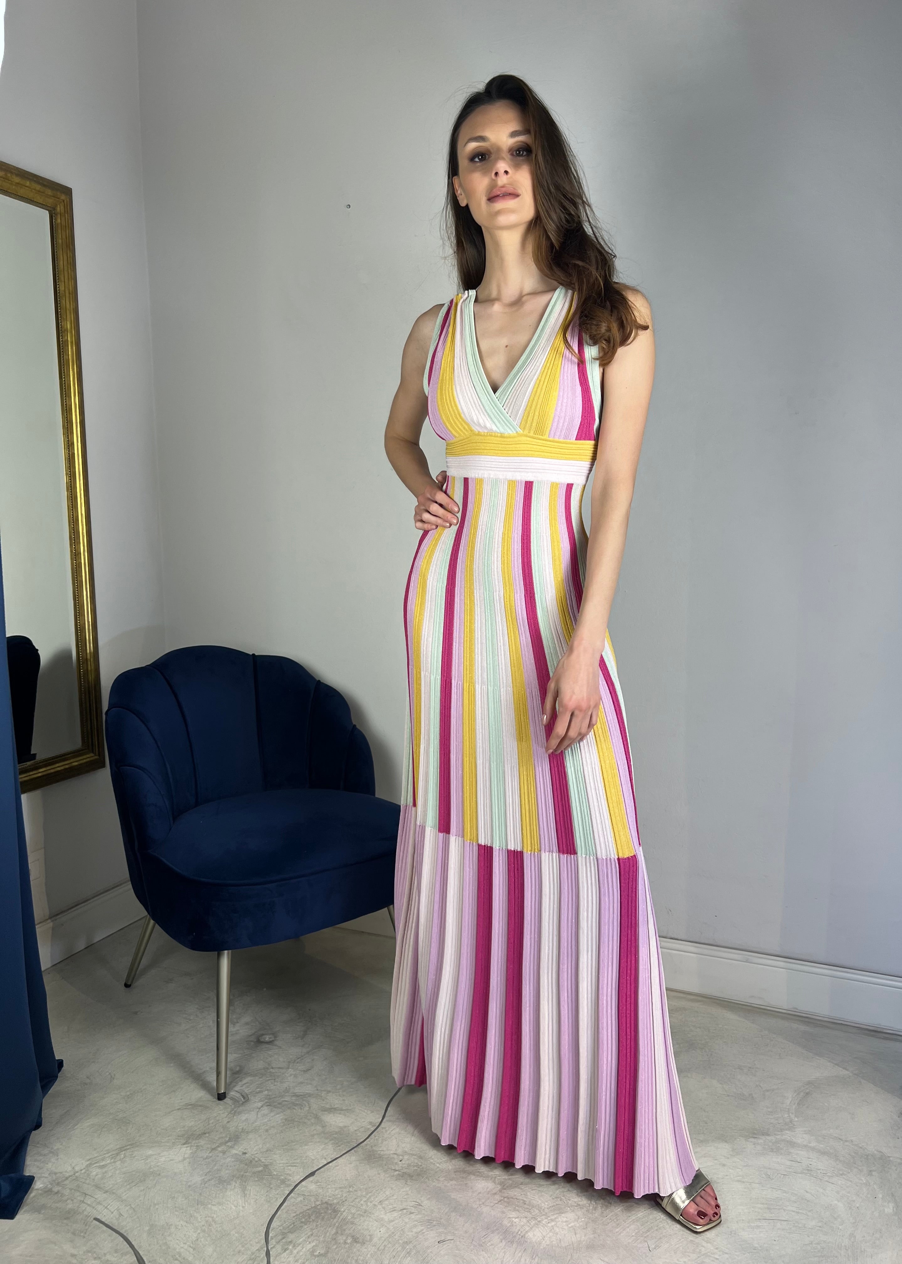 Abito lungo multicolor