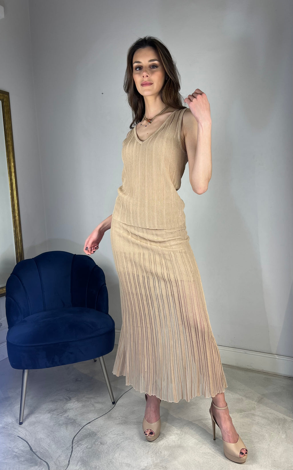 Gonna plissè in maglia