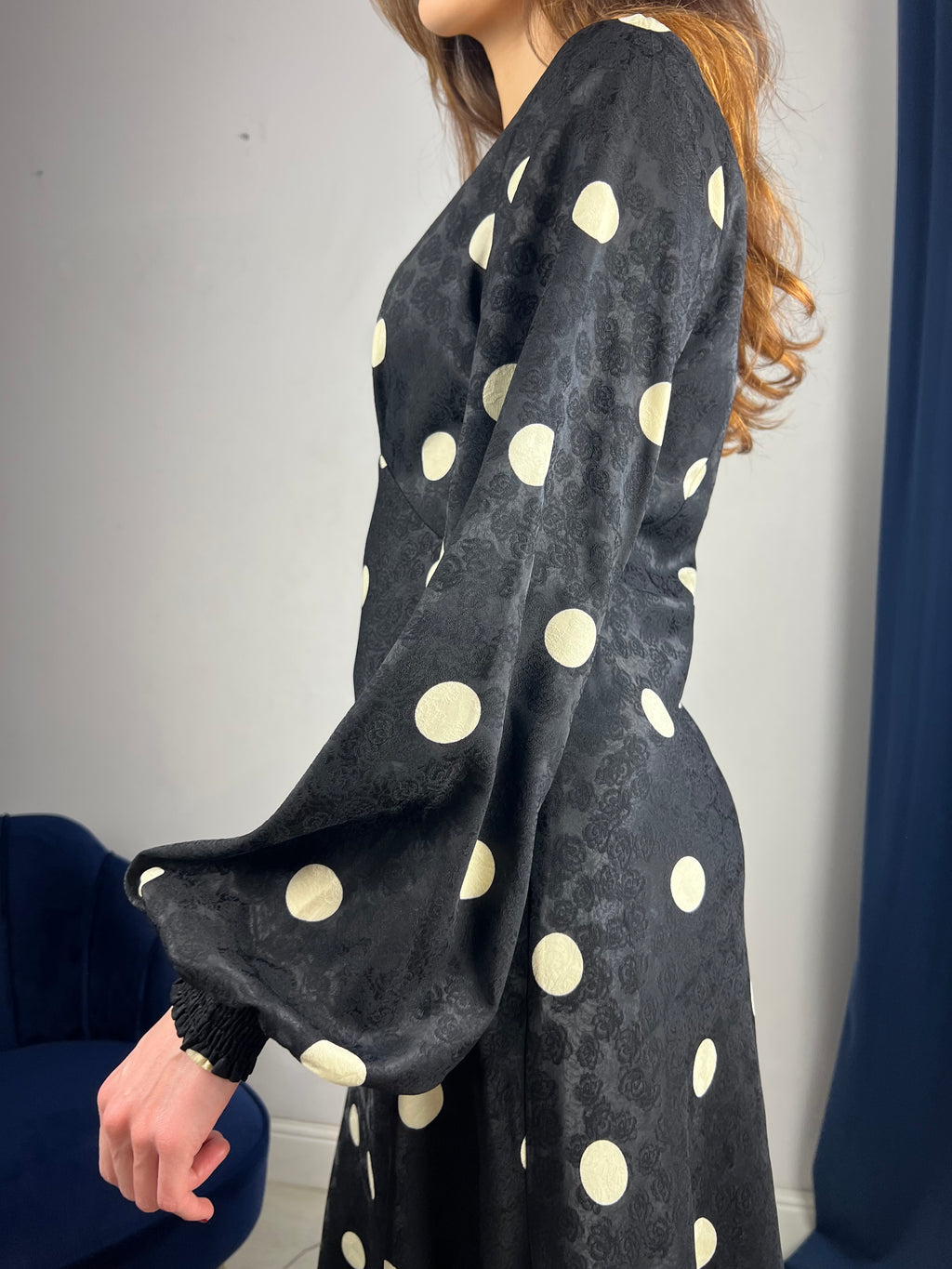 Abito lungo maxi pois