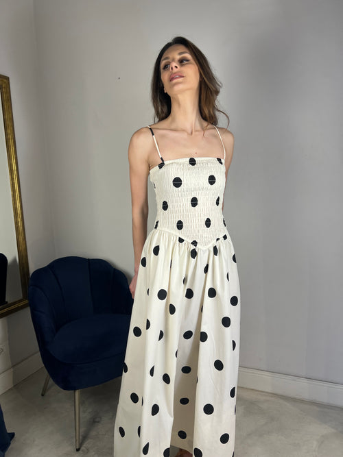 Abito bianco a pois