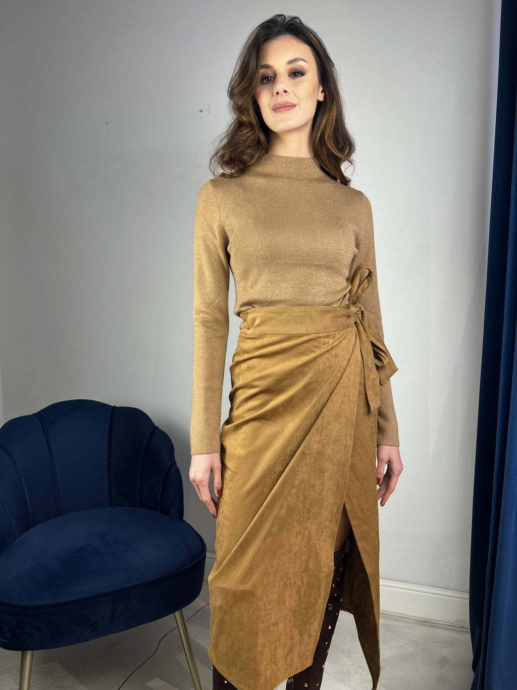 Gonna effetto camoscio