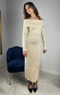 Abito in maglia panna