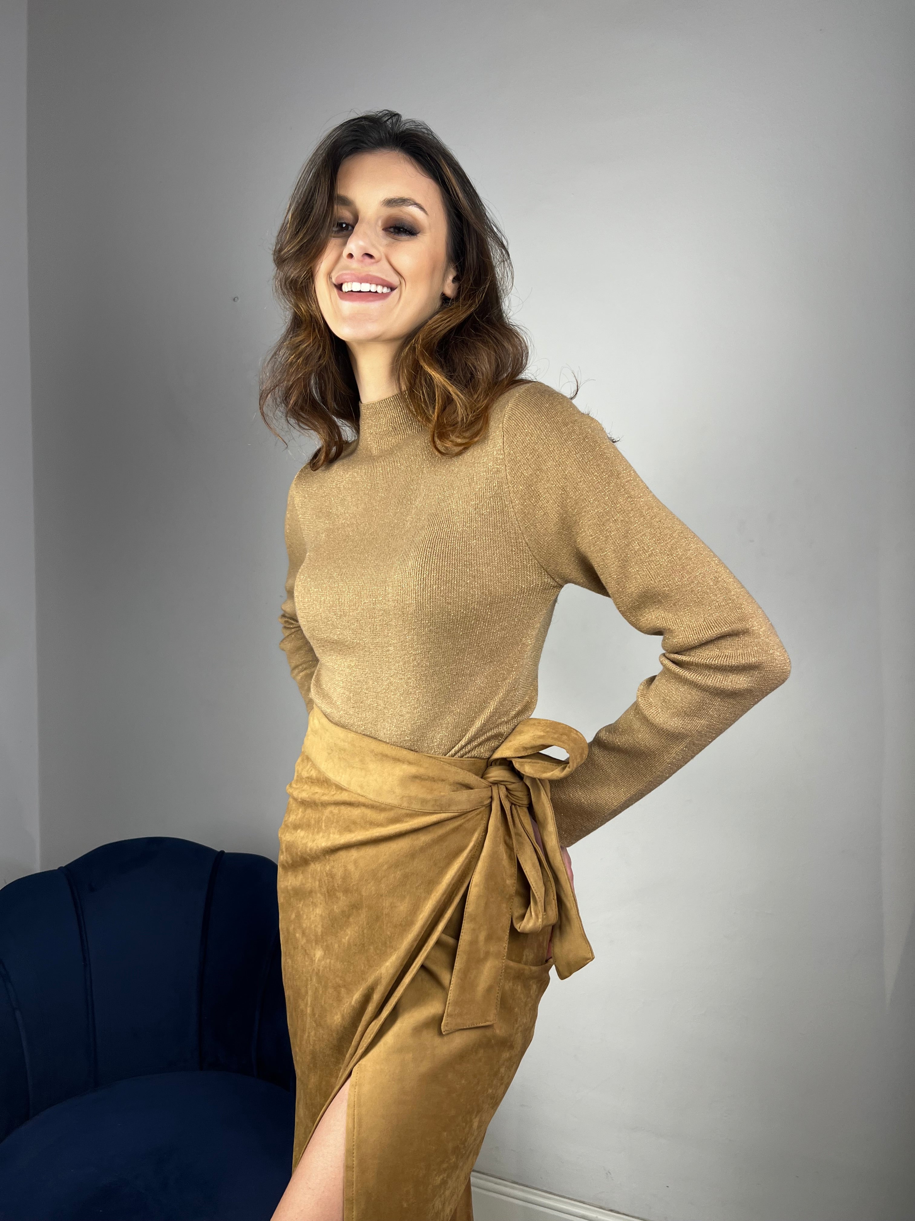 Gonna effetto camoscio