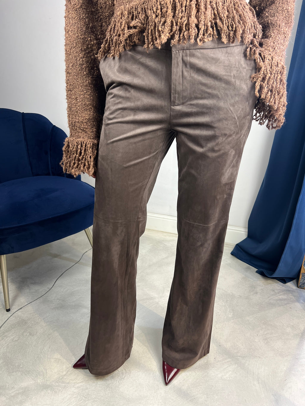 Pantalone effetto scamosciato