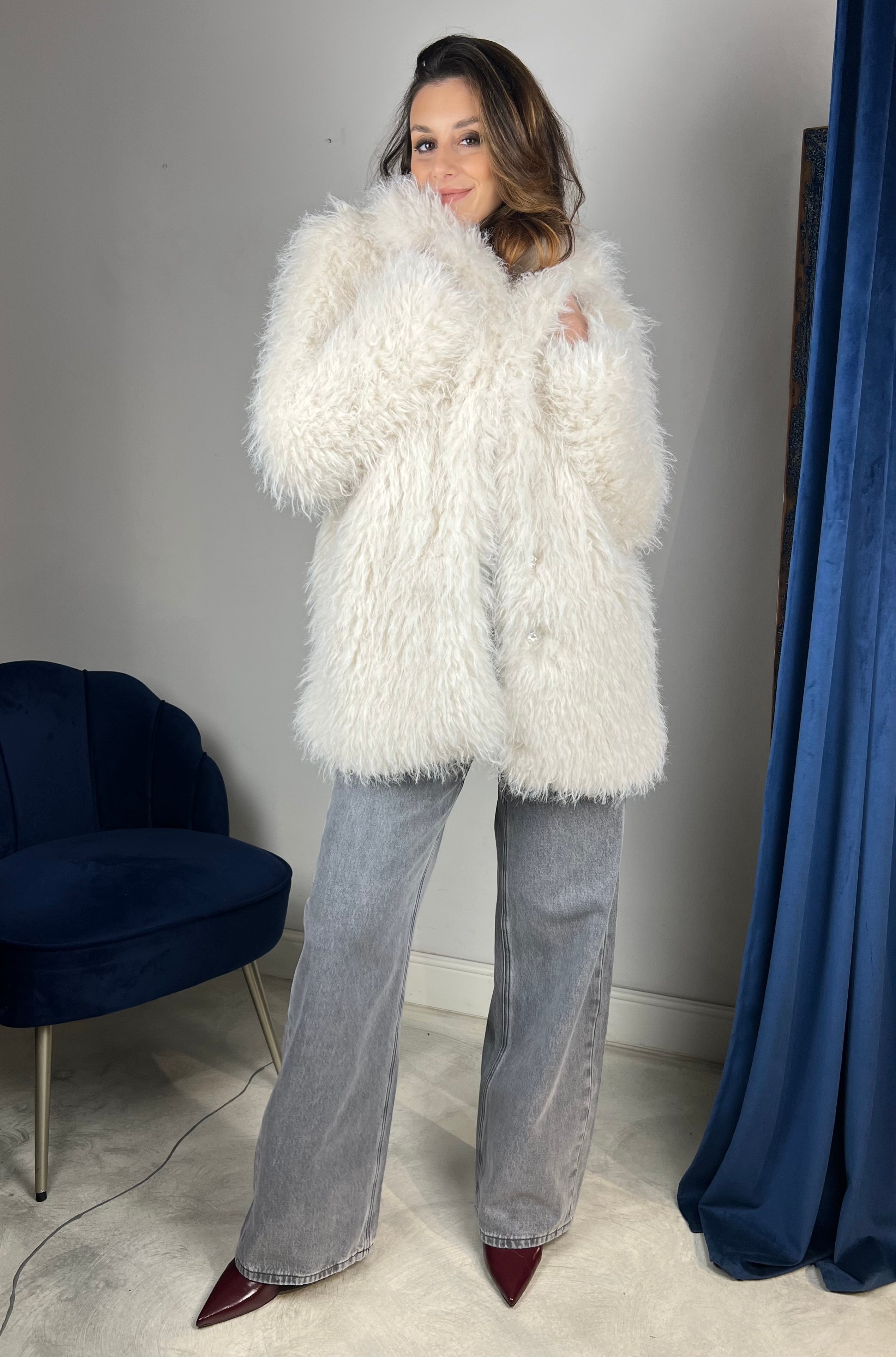 Eco pelliccia bianca