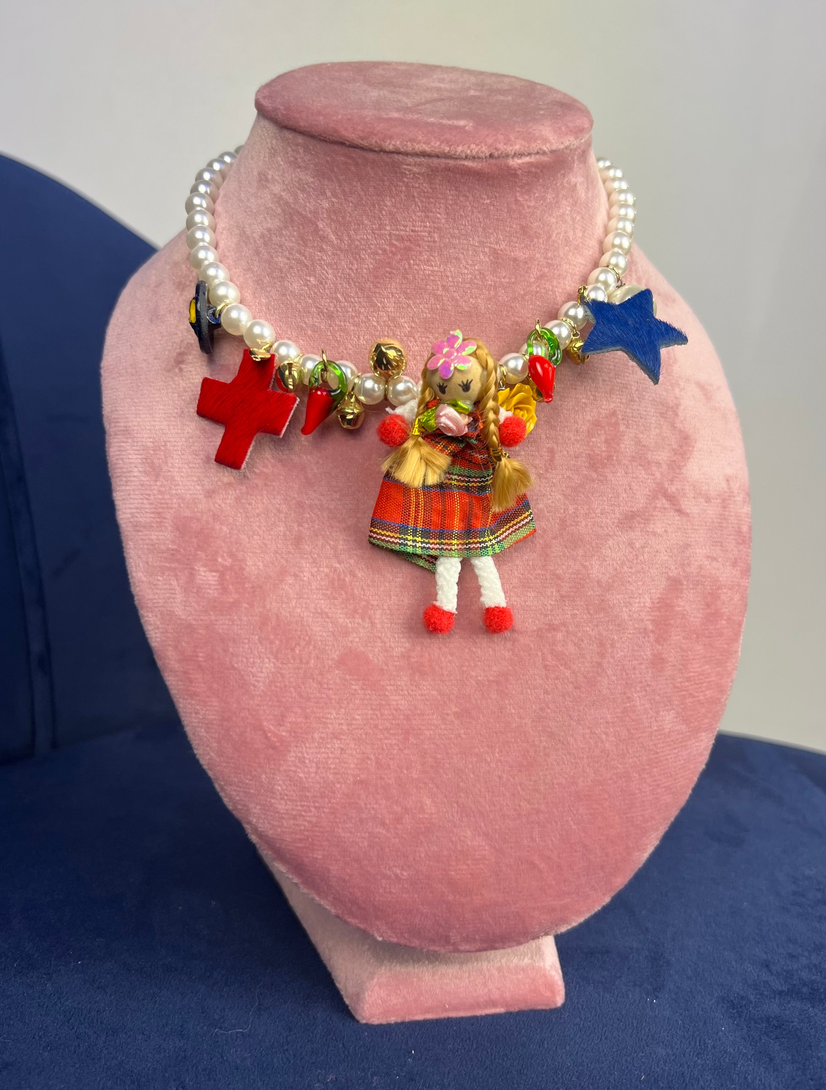 Collana con charms tartan