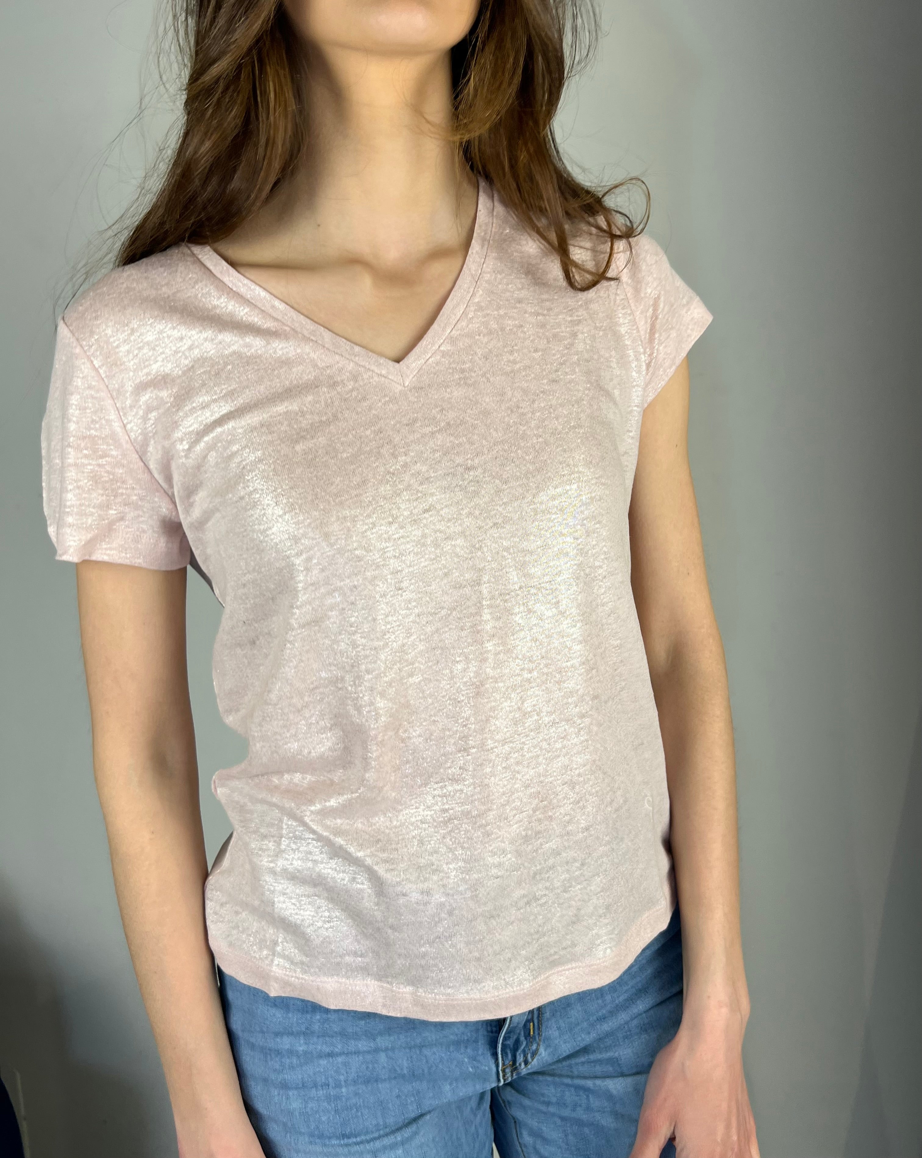 Tshirt 100% lino laminata