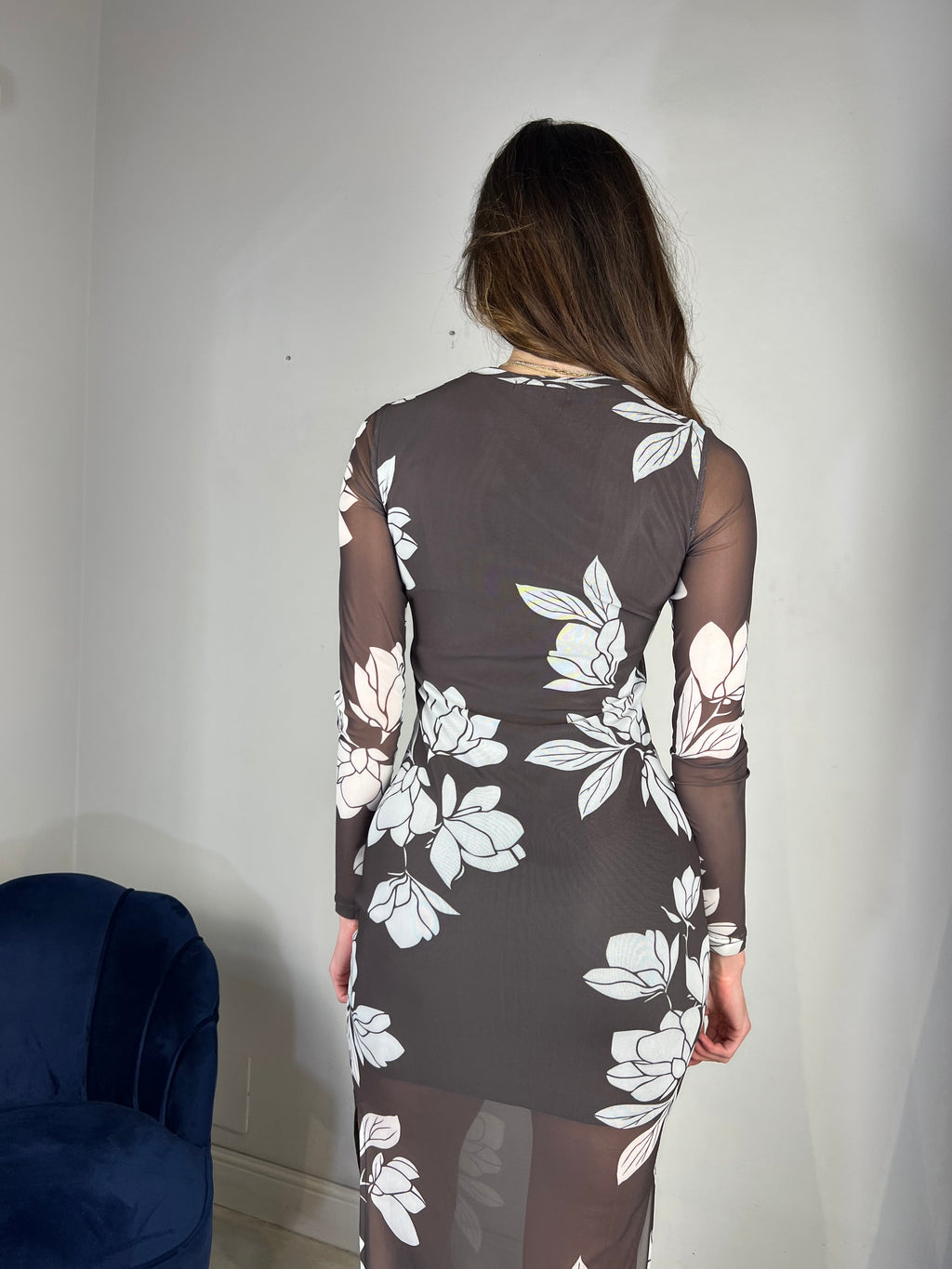 Abito midi stampa fiore