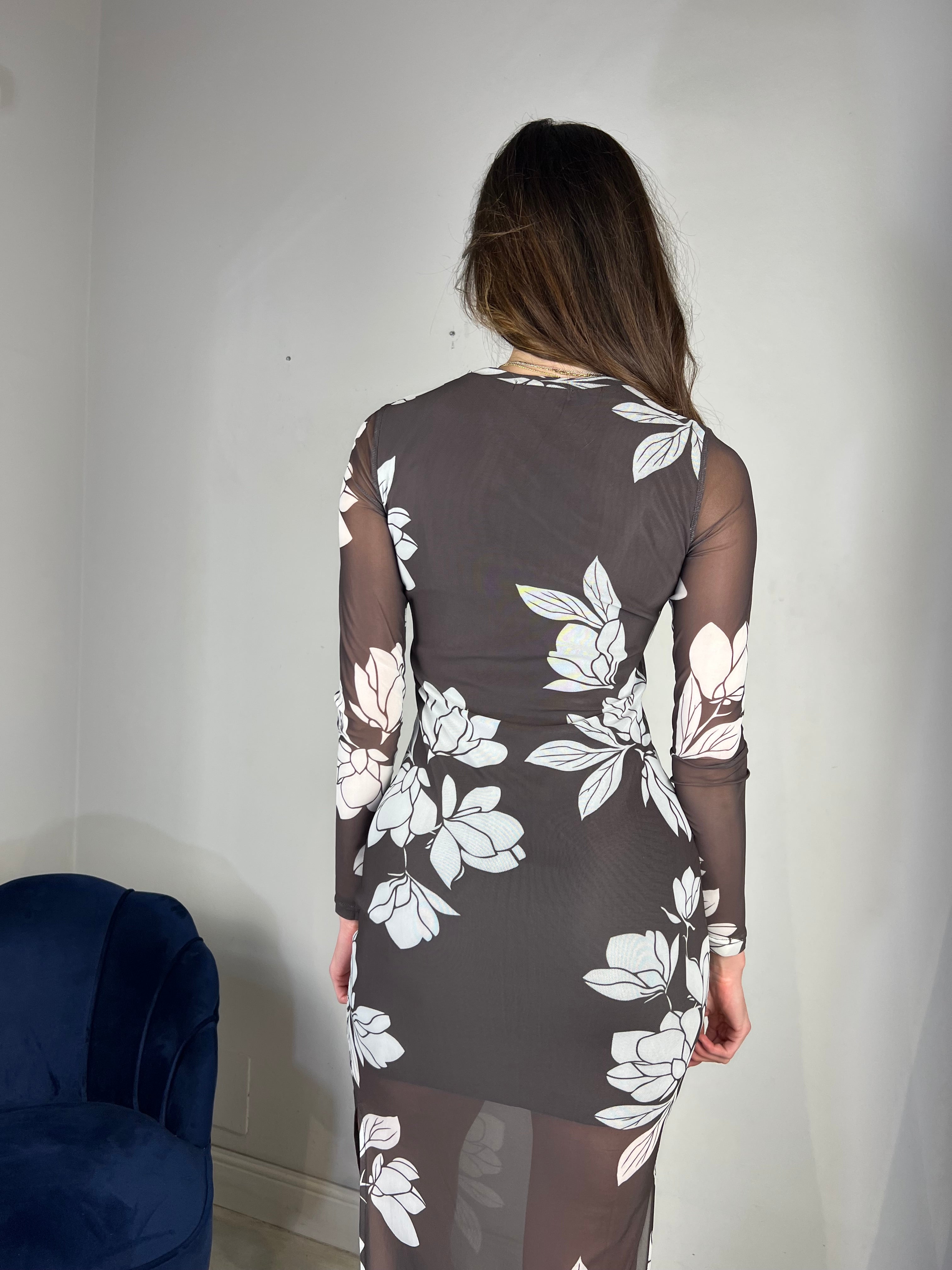 Abito midi stampa fiore