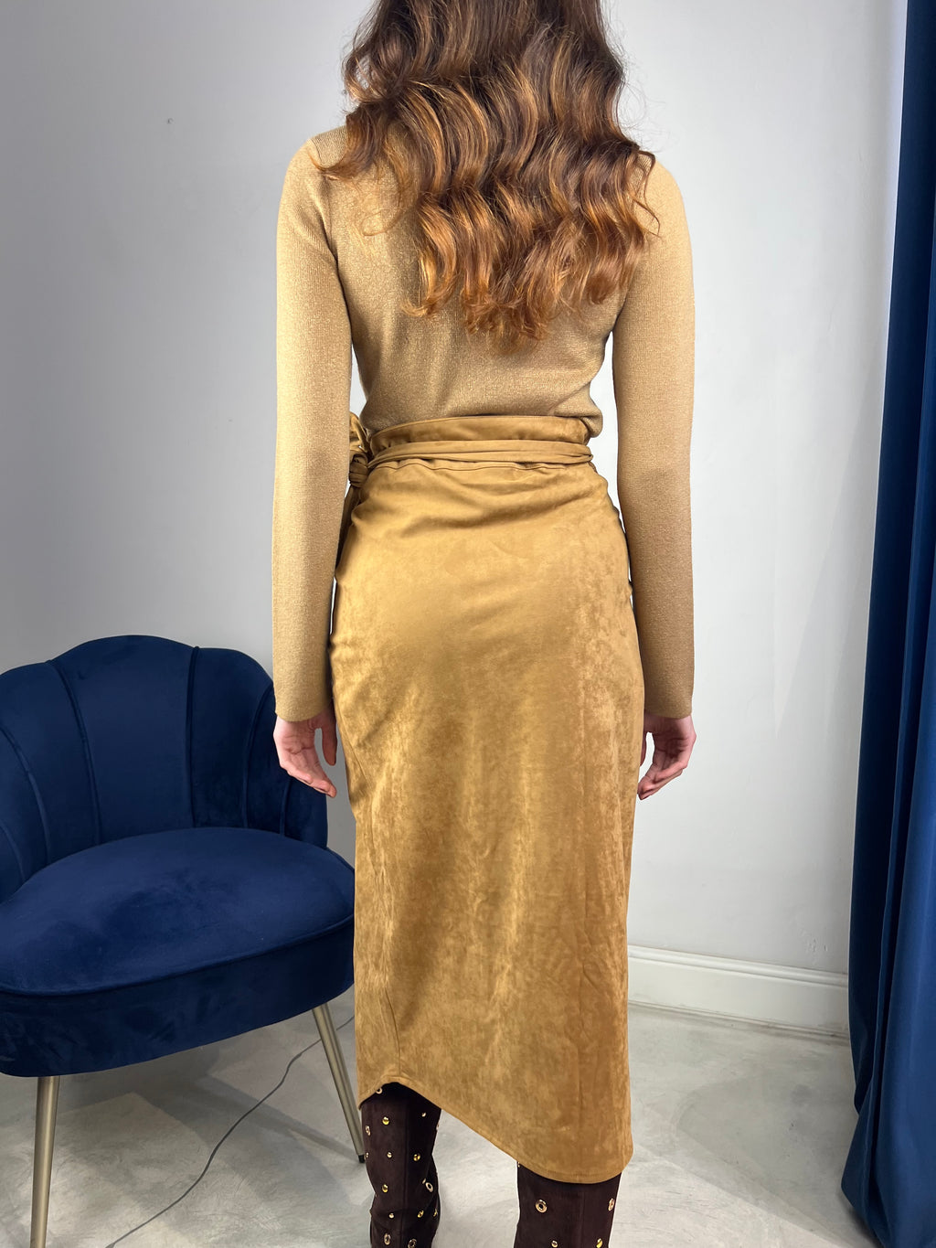 Gonna effetto camoscio