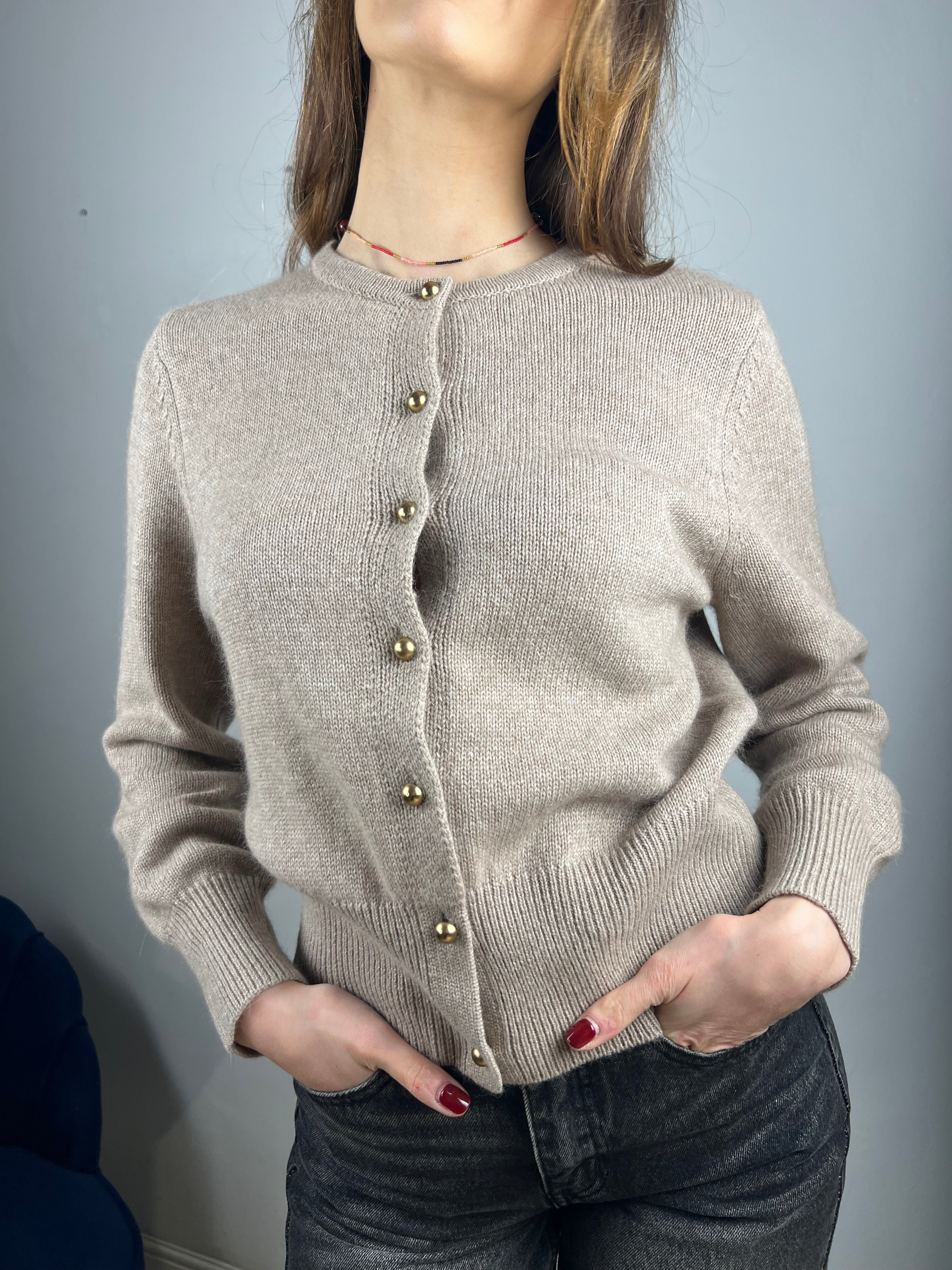 Cardigan tortora