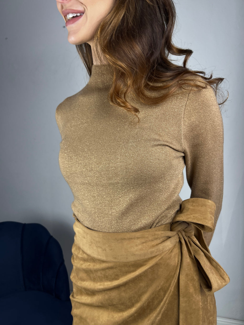 Maglia cammello lurex