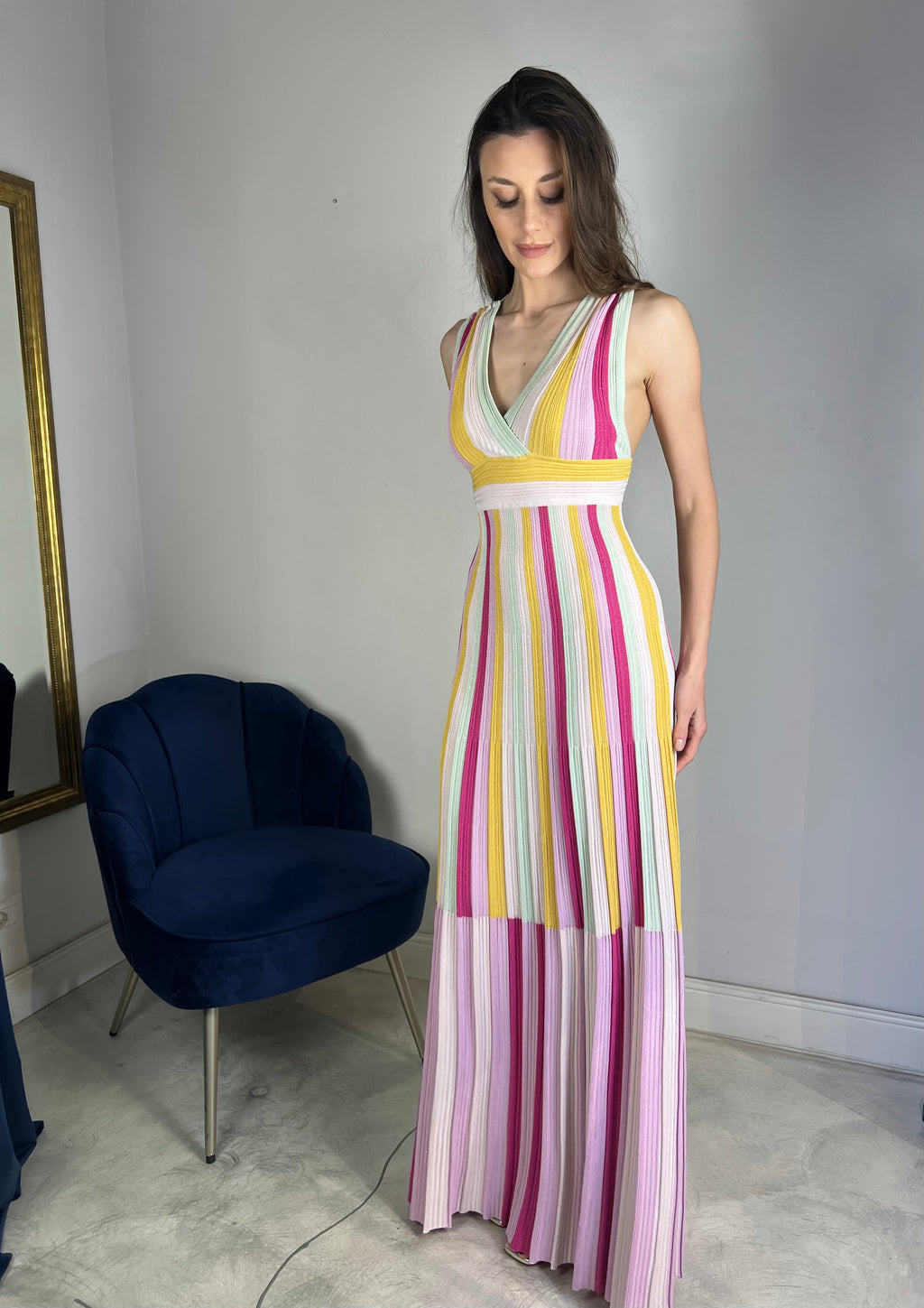 Abito lungo multicolor