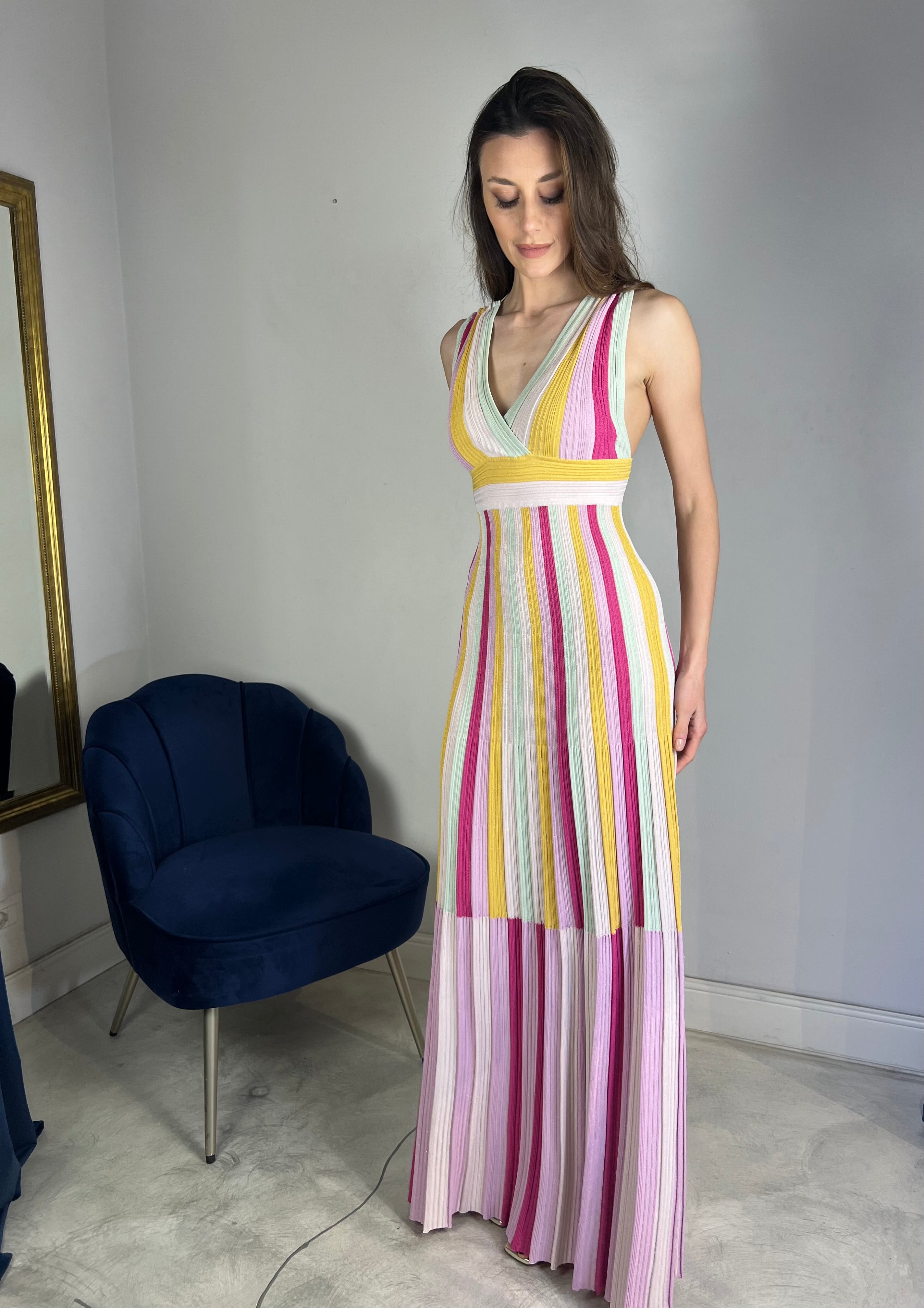 Abito lungo multicolor