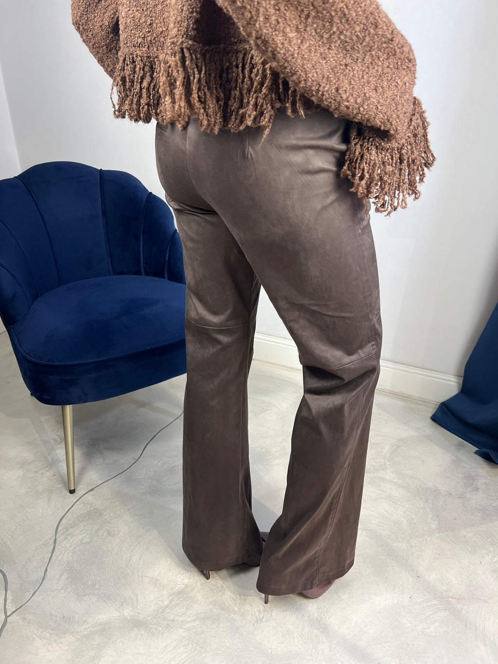 Pantalone effetto scamosciato