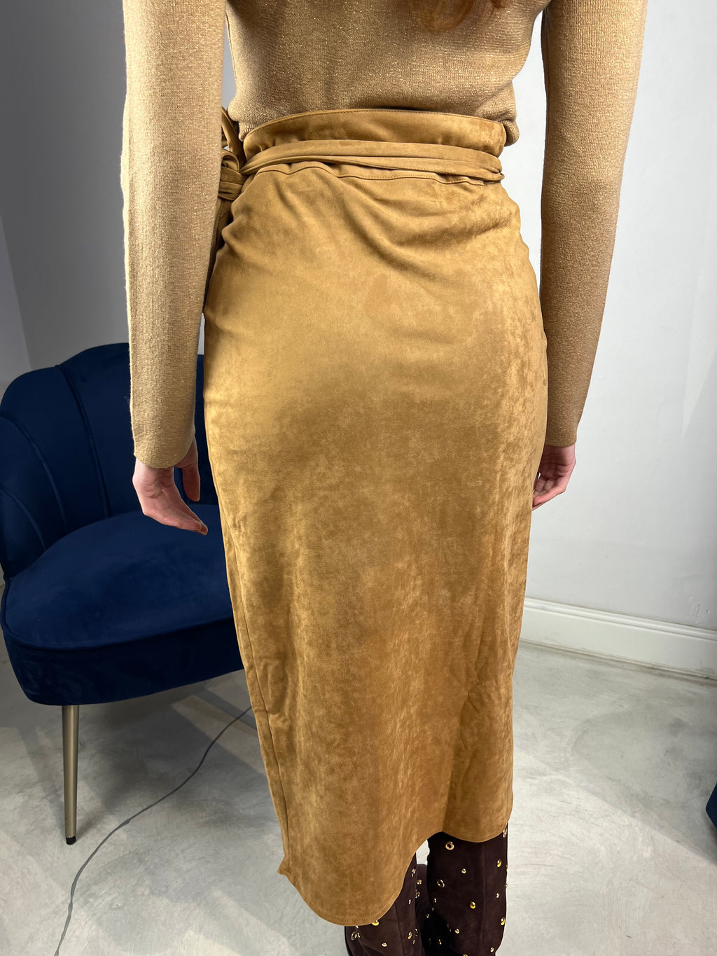 Gonna effetto camoscio