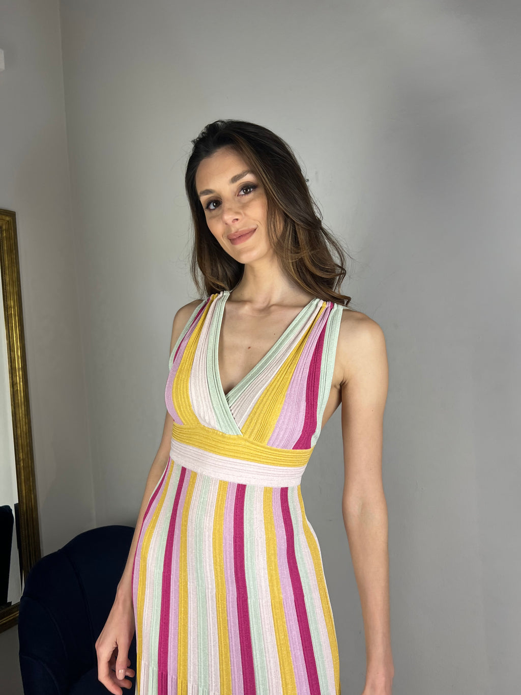 Abito lungo multicolor