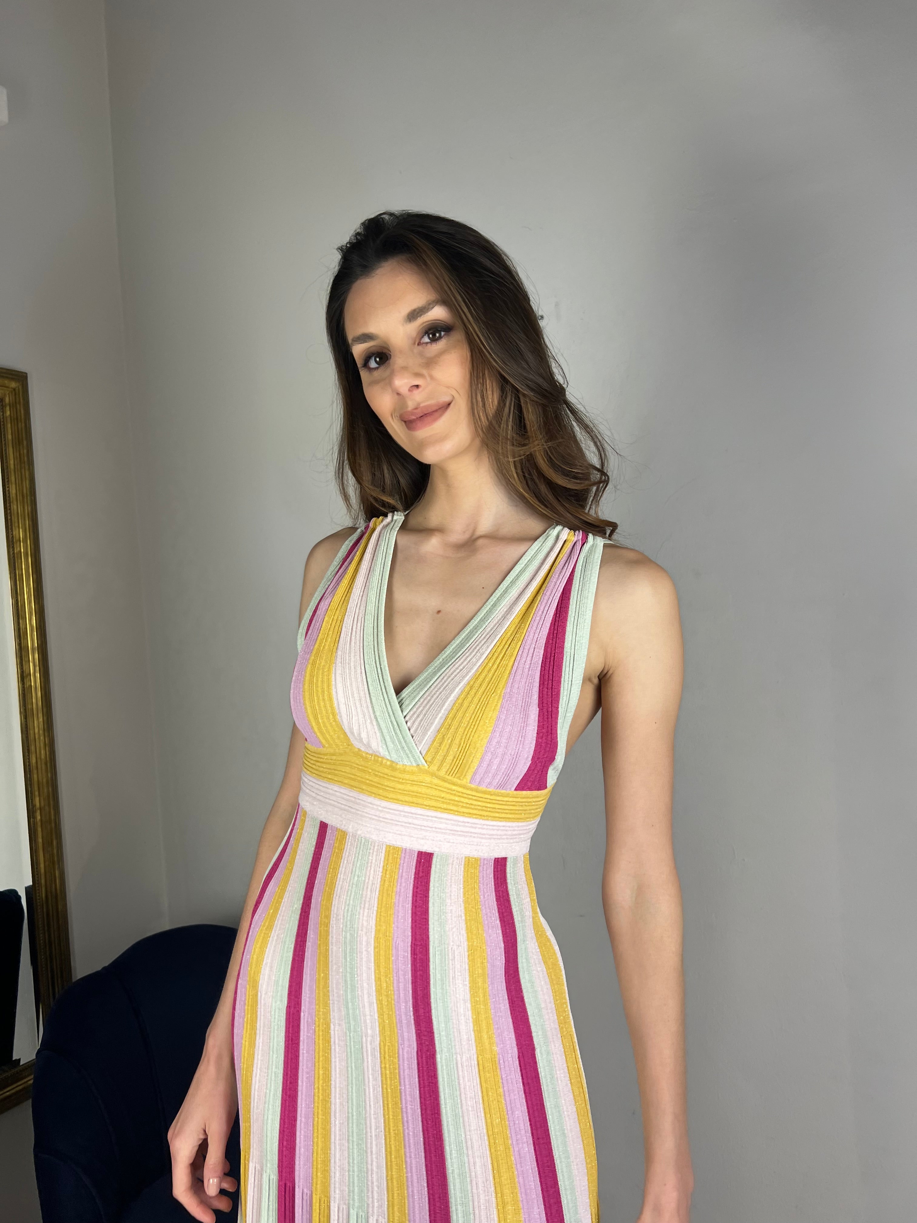 Abito lungo multicolor