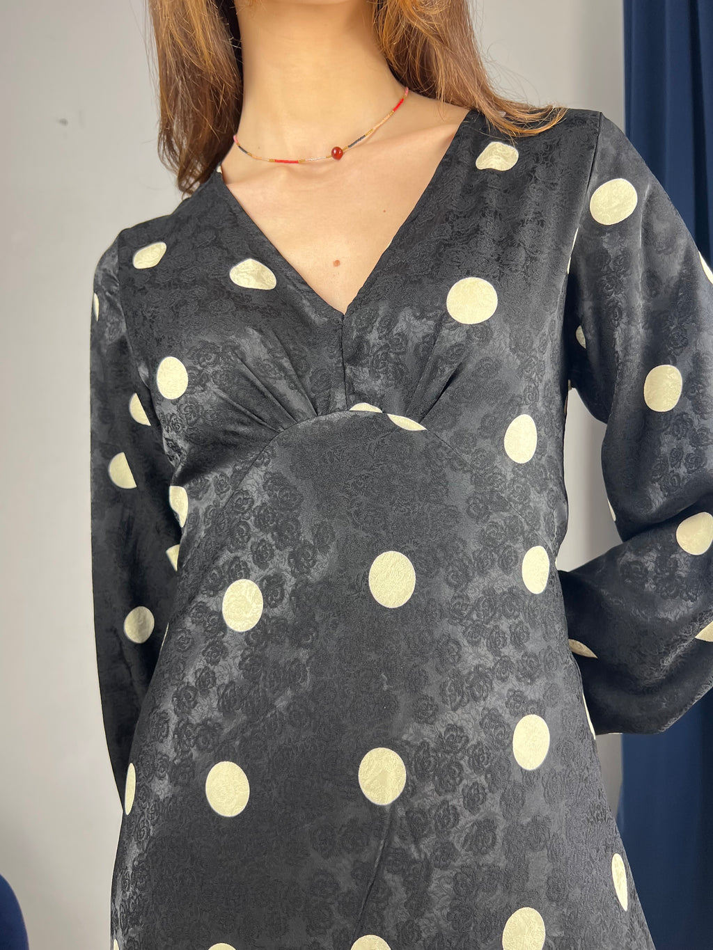 Abito lungo maxi pois