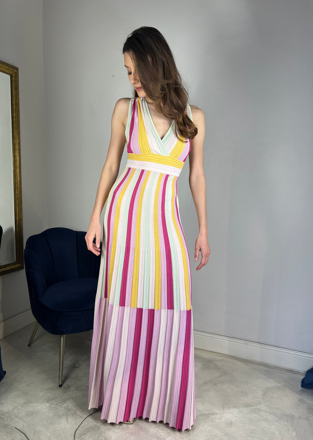 Abito lungo multicolor
