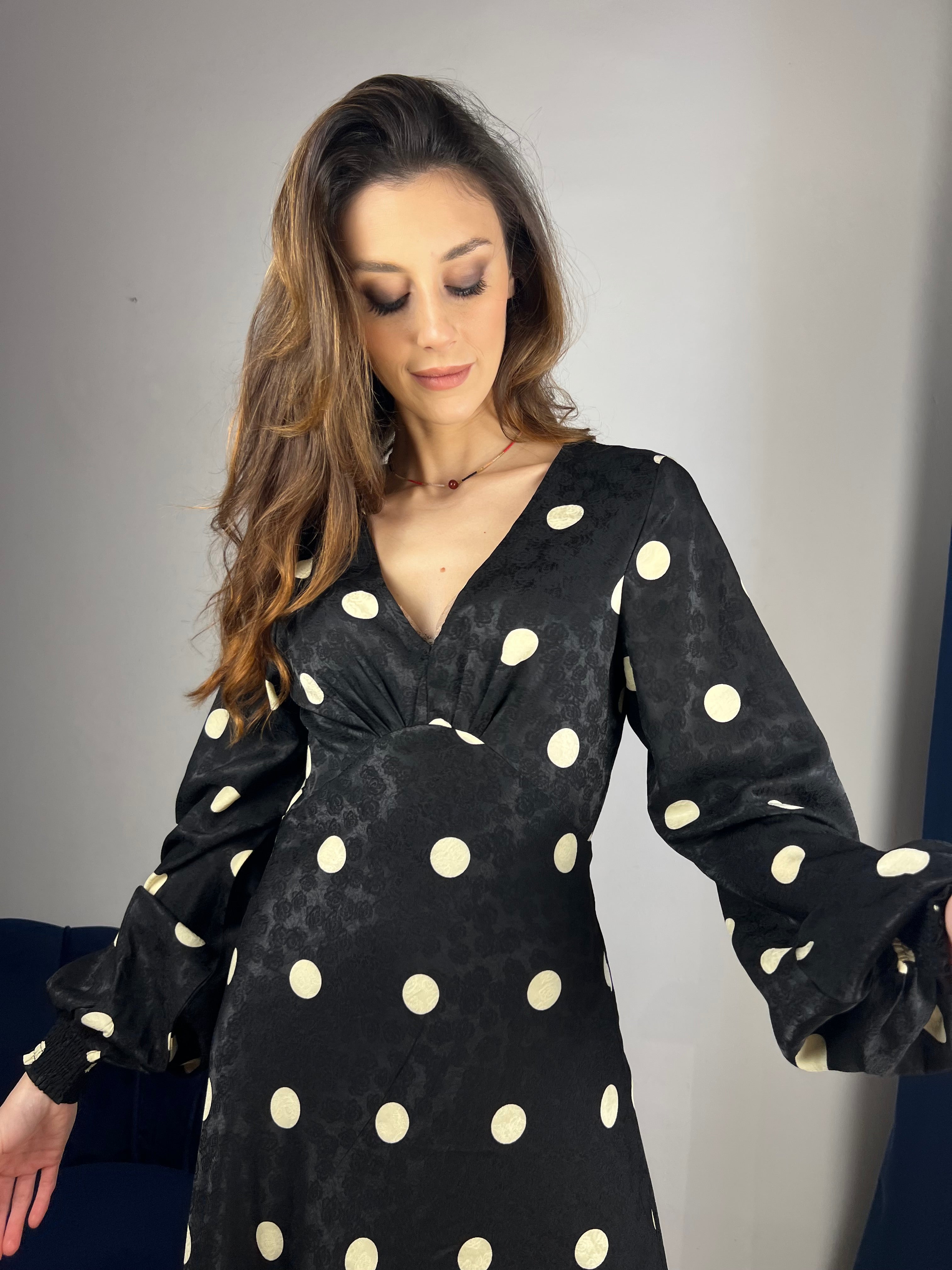 Abito lungo maxi pois