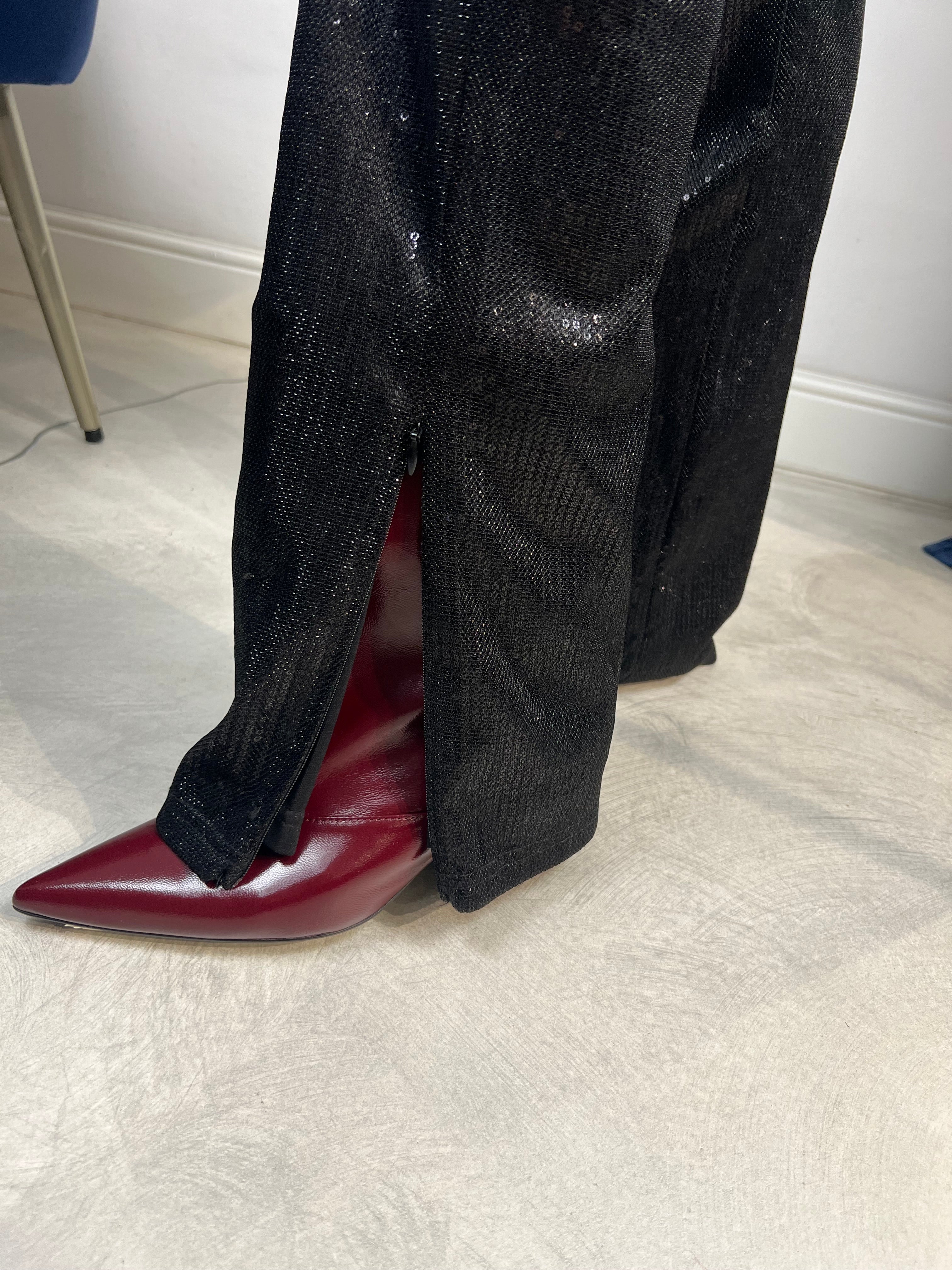 Pantalone a zampa paiettes