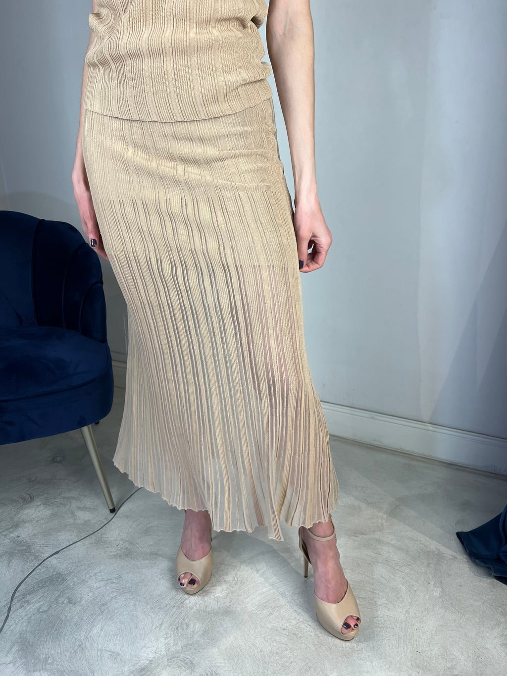 Gonna plissè in maglia