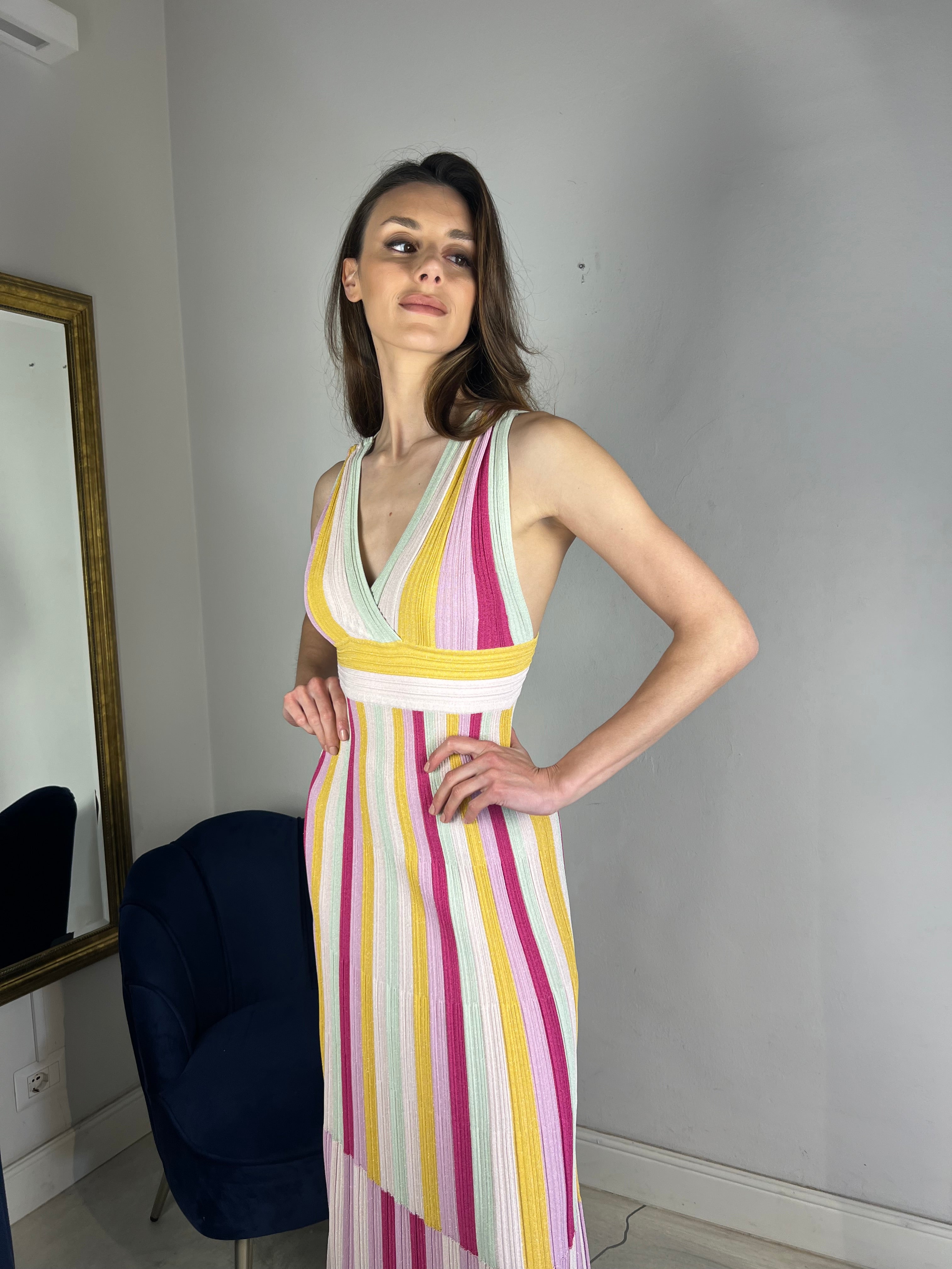 Abito lungo multicolor