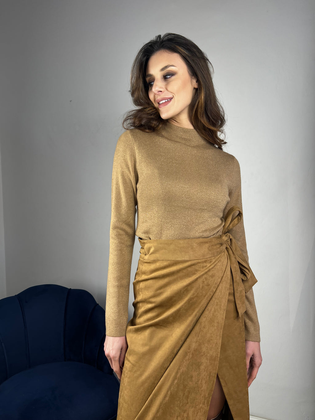 Maglia cammello lurex